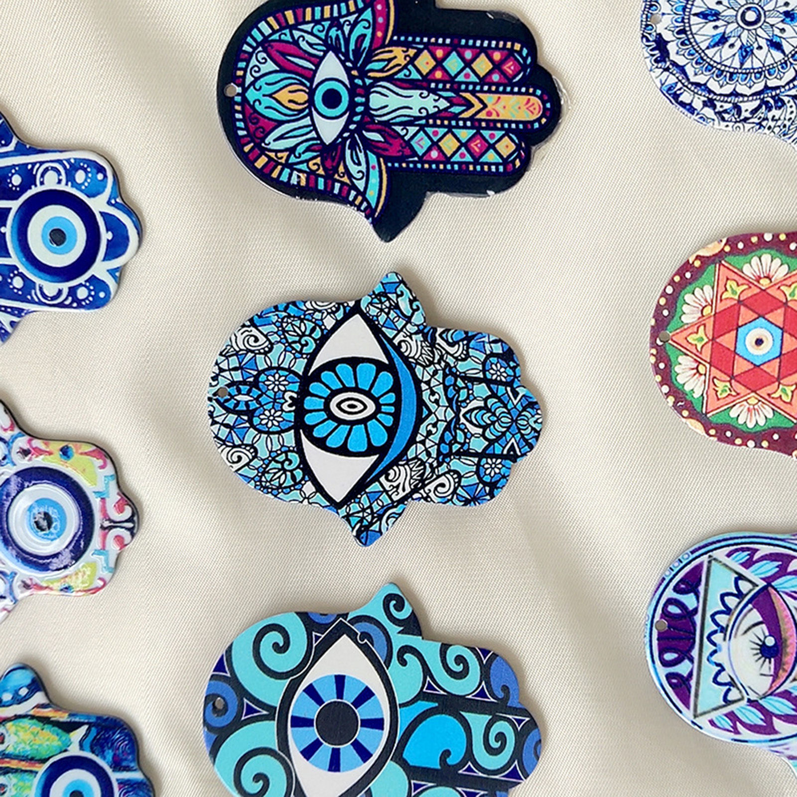 Immagine di Acrilato Religione Ciondoli Malocchio Multicolore 5 Pz