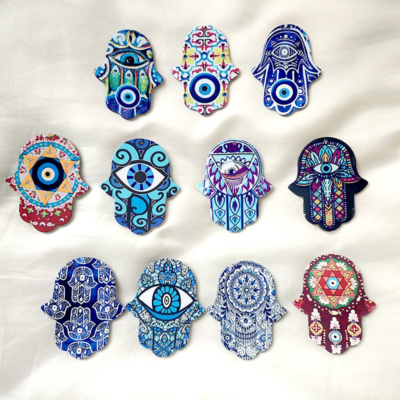 Immagine di Acrilato Religione Ciondoli Malocchio Multicolore 5 Pz