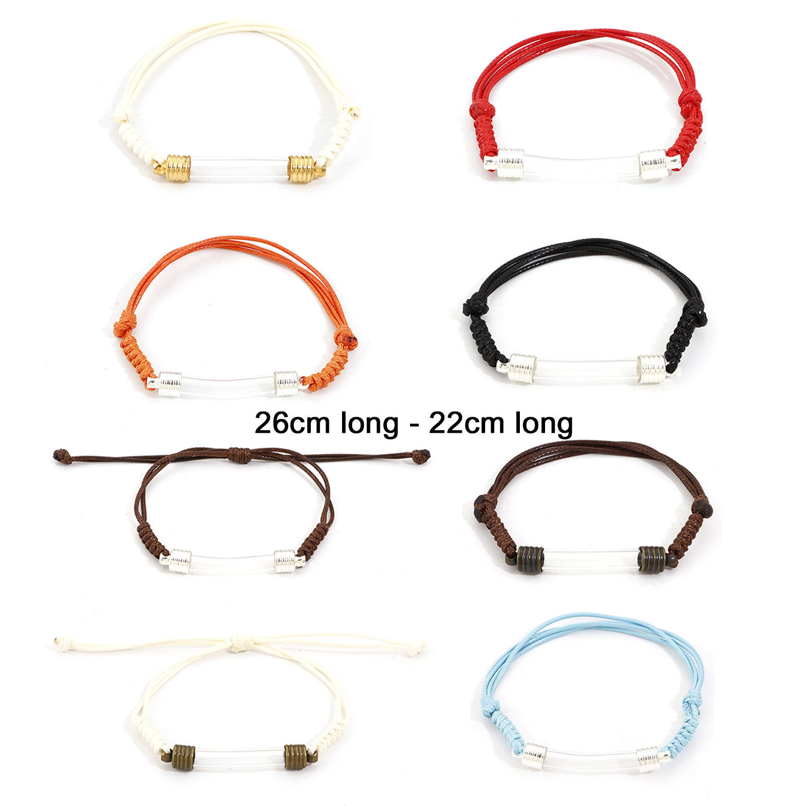 Picture of Transparent Glass Globe Bubble Bottle Braided Bracelets Accessories Findings Multicolor Curved Tube Can Open