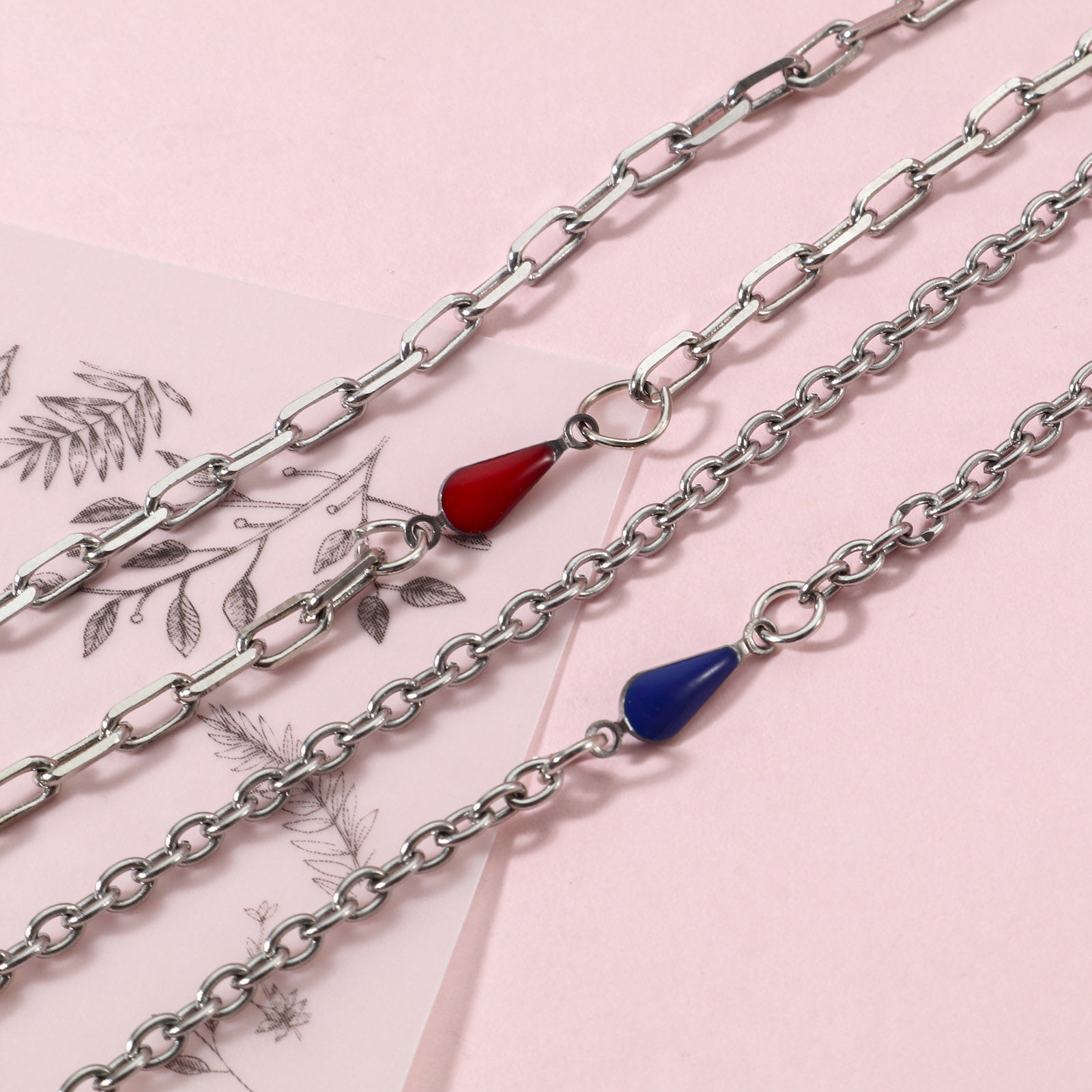 Изображение 304 Нержавеющая Сталь Соединители Подвески Подвески водяная капля Серебряный Тон Разноцветный Двусторонние эмалированные пайетки 15мм x 5мм, 10 ШТ