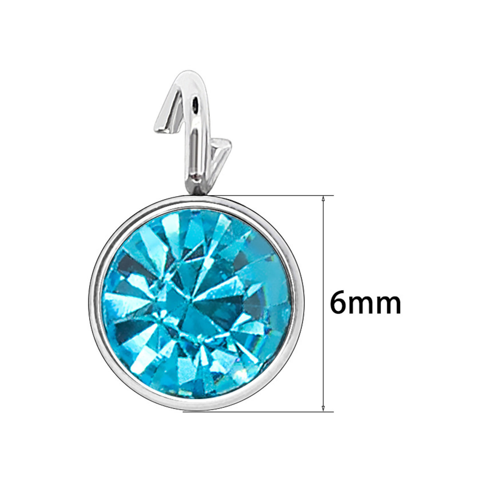 Picture of 304 Stainless Steel Birthstone Charms Silver Tone Multicolor Round 6mm x 9mm