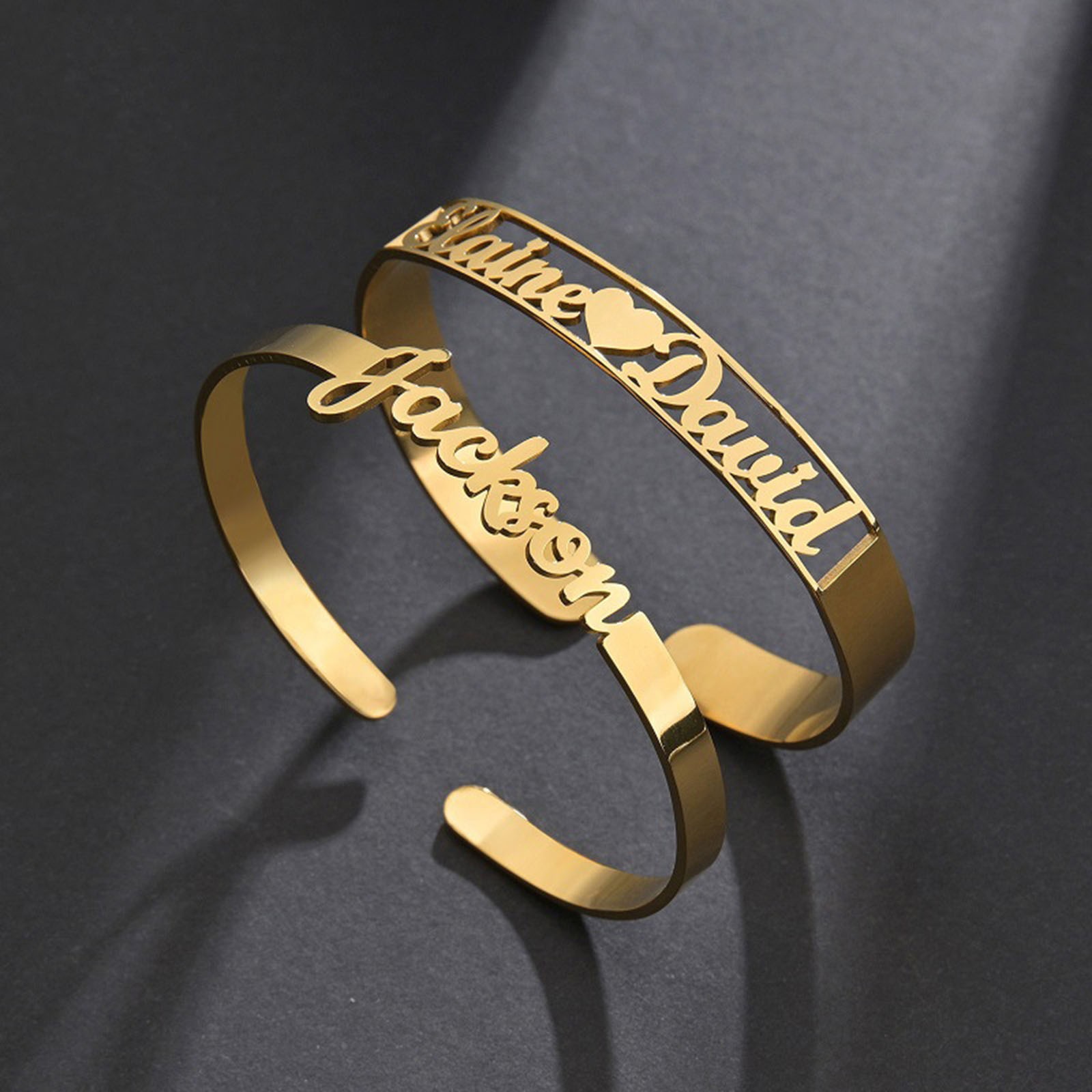 Bild von 304 Edelstahl Personalisierte Namensarmbänder, personalisierter Buchstaben-Charm-Anhänger 1 Stück