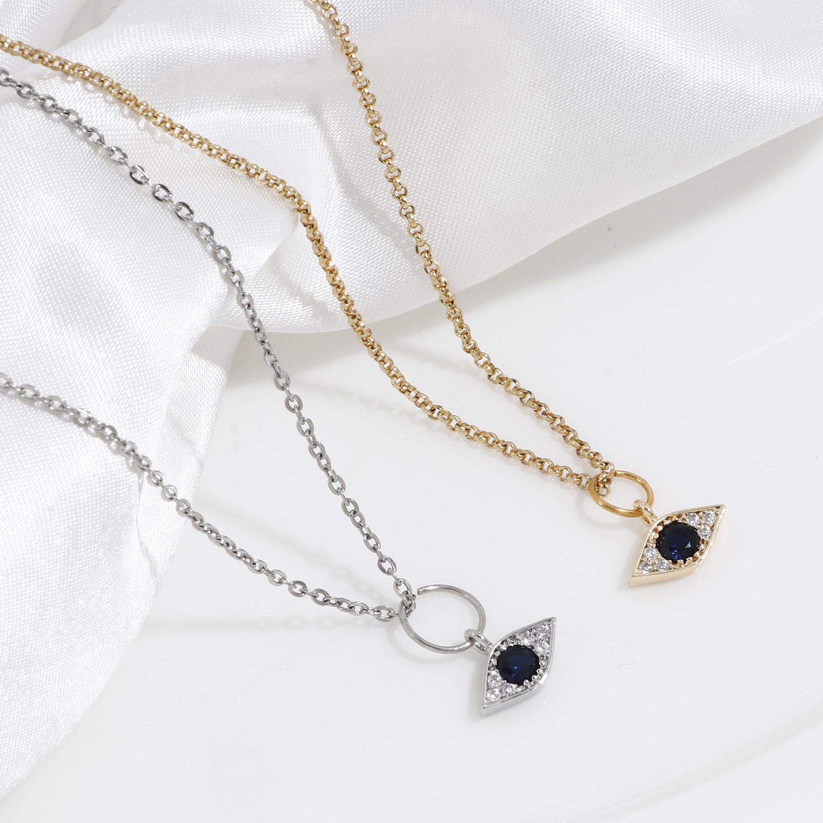 Picture of Brass Micro Pave Charms Real Gold Plated Eye Clear & Black Cubic Zirconia 12mm x 9mm