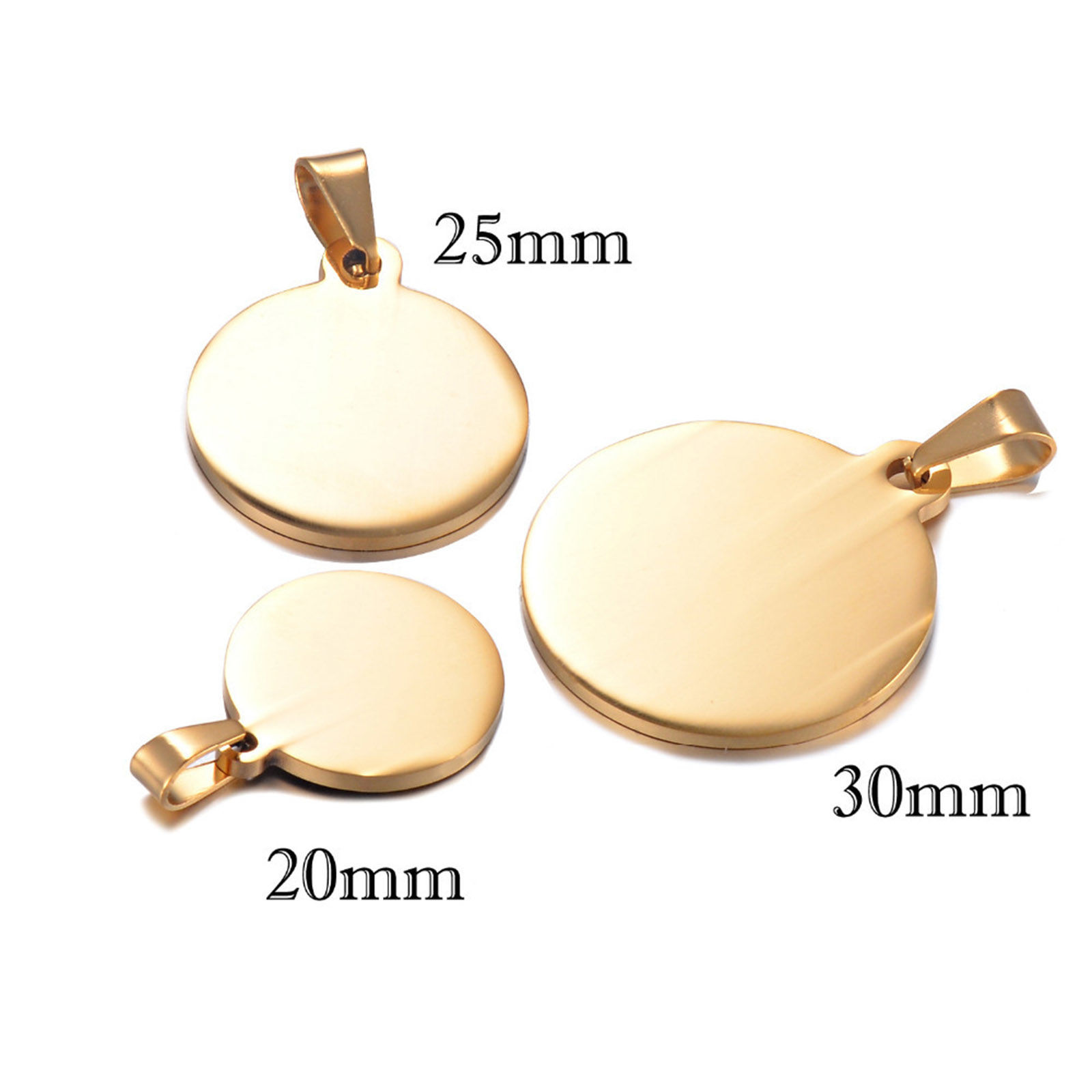 Image de 1 Pièce Pendentif BreloqueÉtiquettes d'Estampage Vierges en 201 Acier Inoxydable Polissage Miroir