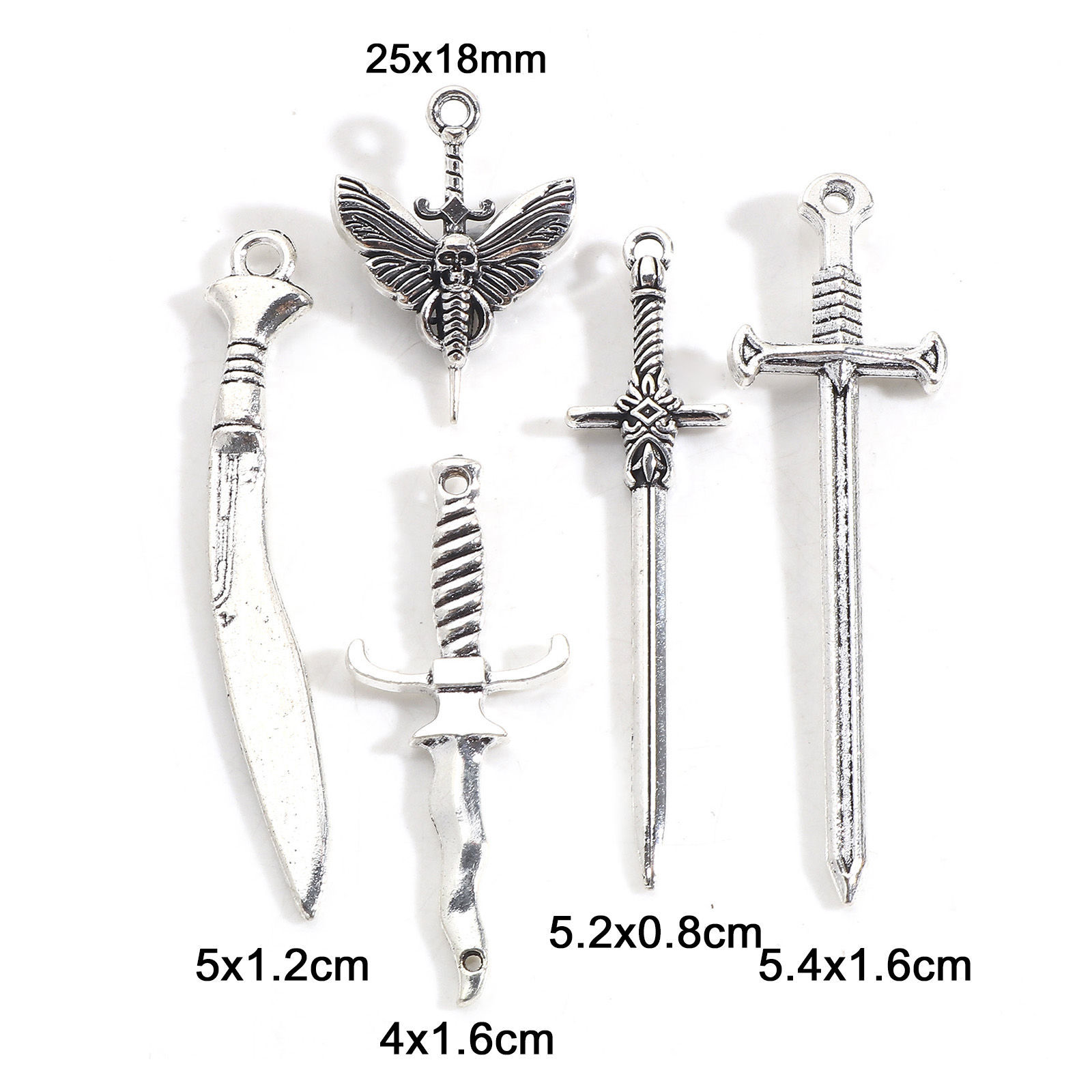 Picture of Zinc Based Alloy Pendants Antique Silver Color Sword 3D