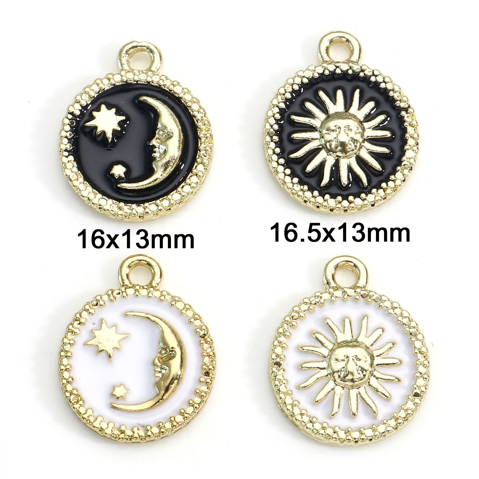 Picture of Zinc Based Alloy Galaxy Charms Gold Plated Multicolor Sun Moon Enamel