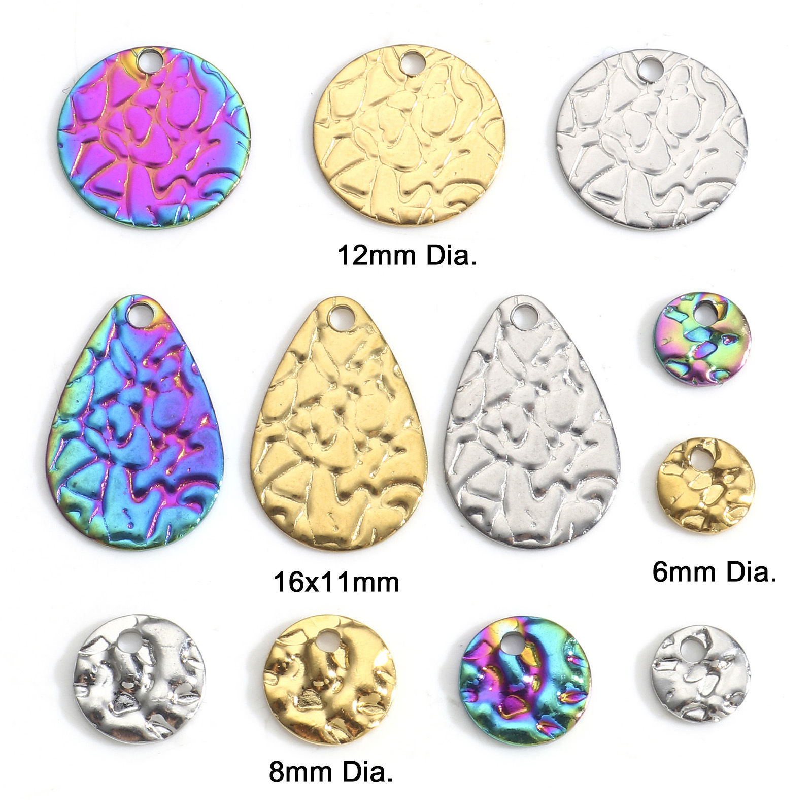 Picture of 304 Stainless Steel Geometry Series Charms Multicolor Geometric