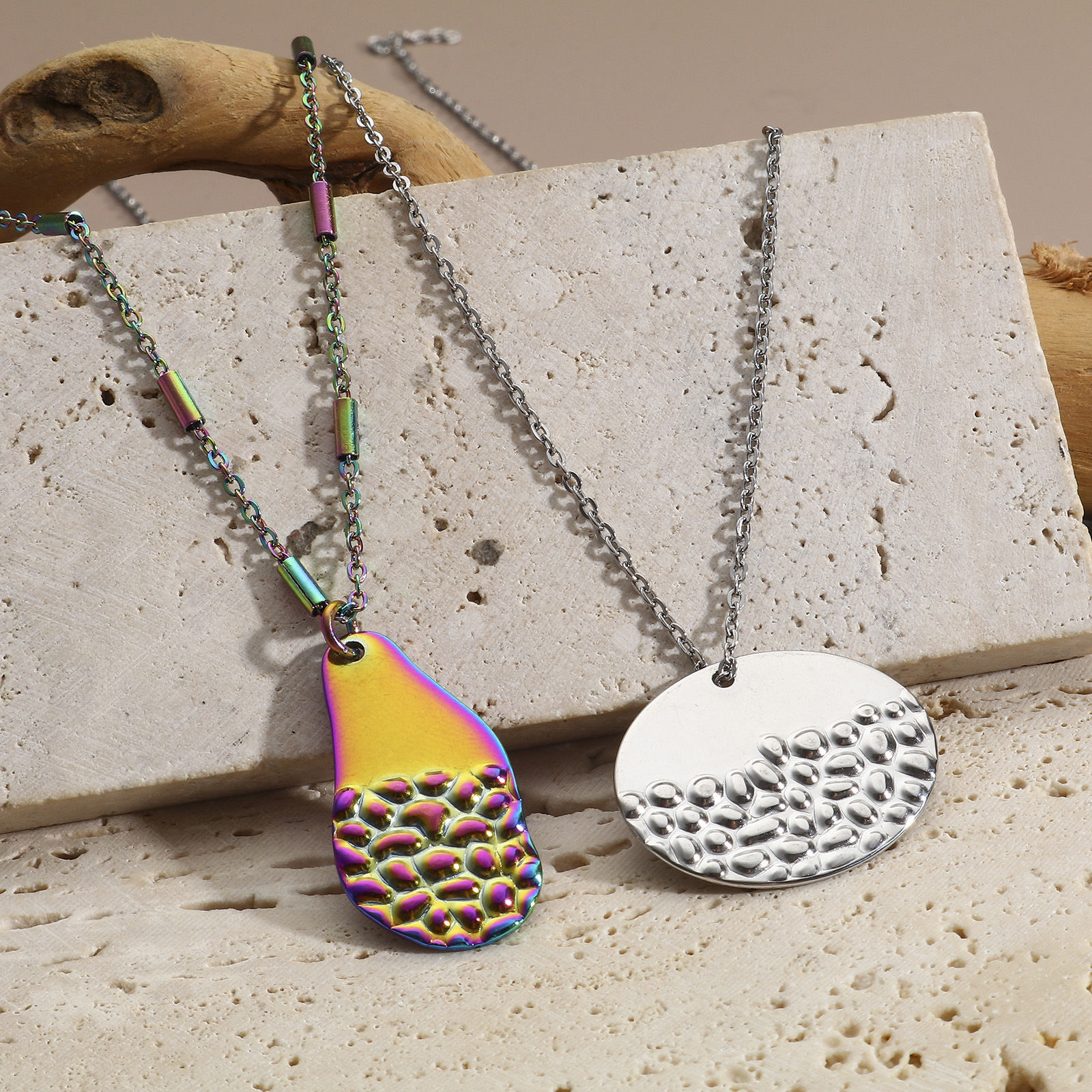 Picture of 304 Stainless Steel Geometry Series Charms Multicolor Geometric Texture