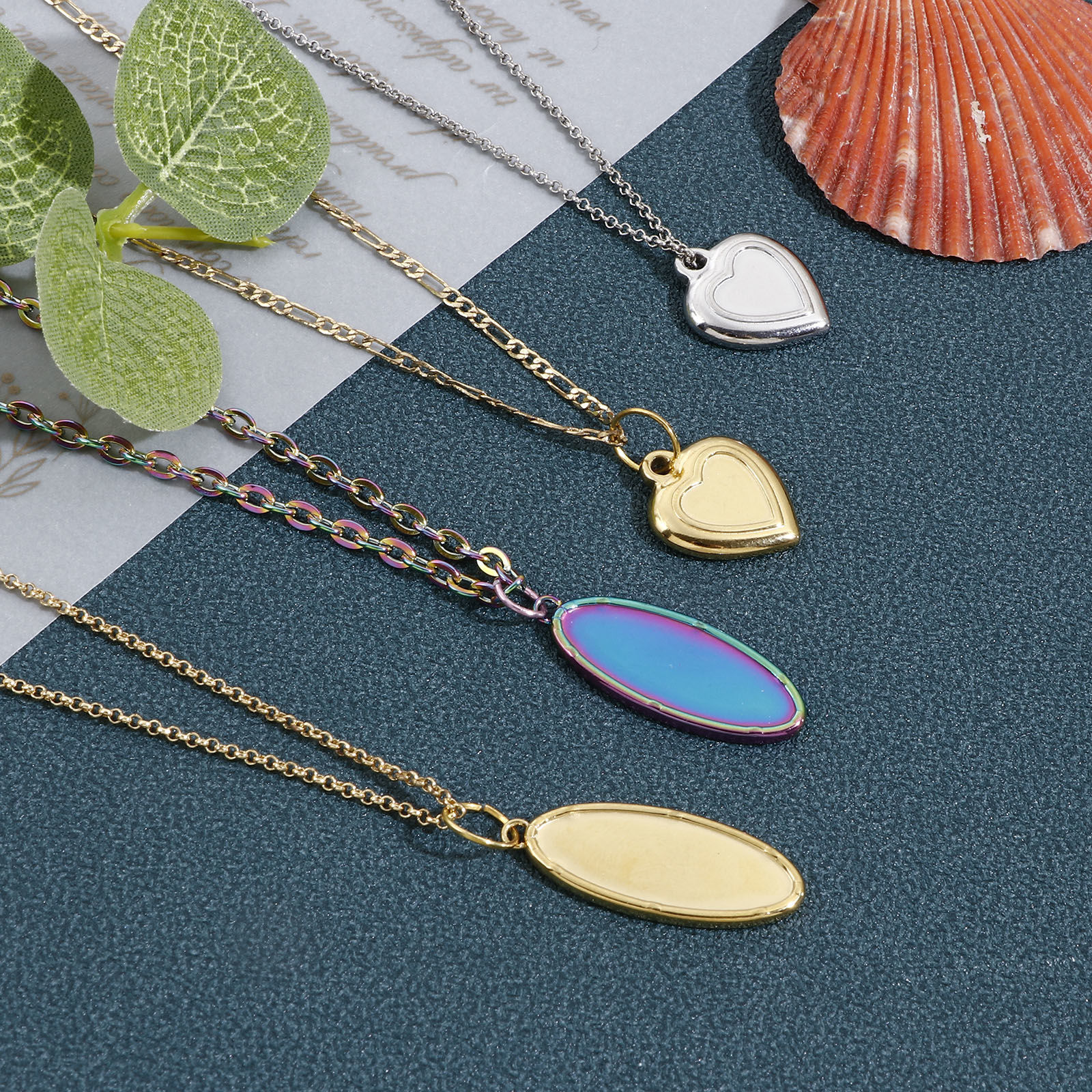 Изображение Экологичный 304 Нержавеющая Сталь День святого Валентина Подвески Сердце Разноцветный Основы для Кабошонов 19мм x 15.5мм, 3 ШТ