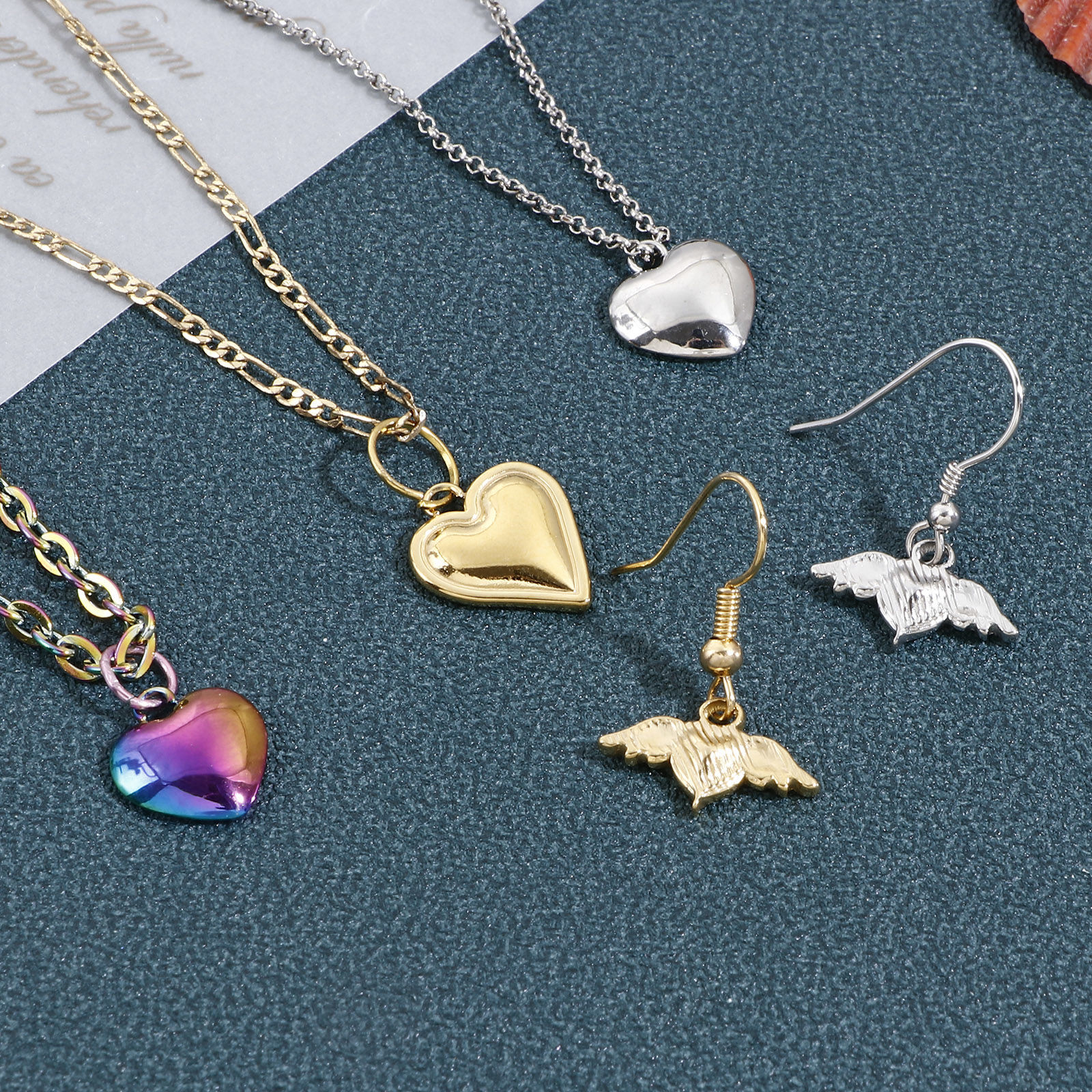 Bild von Umweltfreundliche Vakuumbeschichtung 304 Edelstahl Valentinstag Charms Herz Bunt Cabochon Fassung 3 Stück