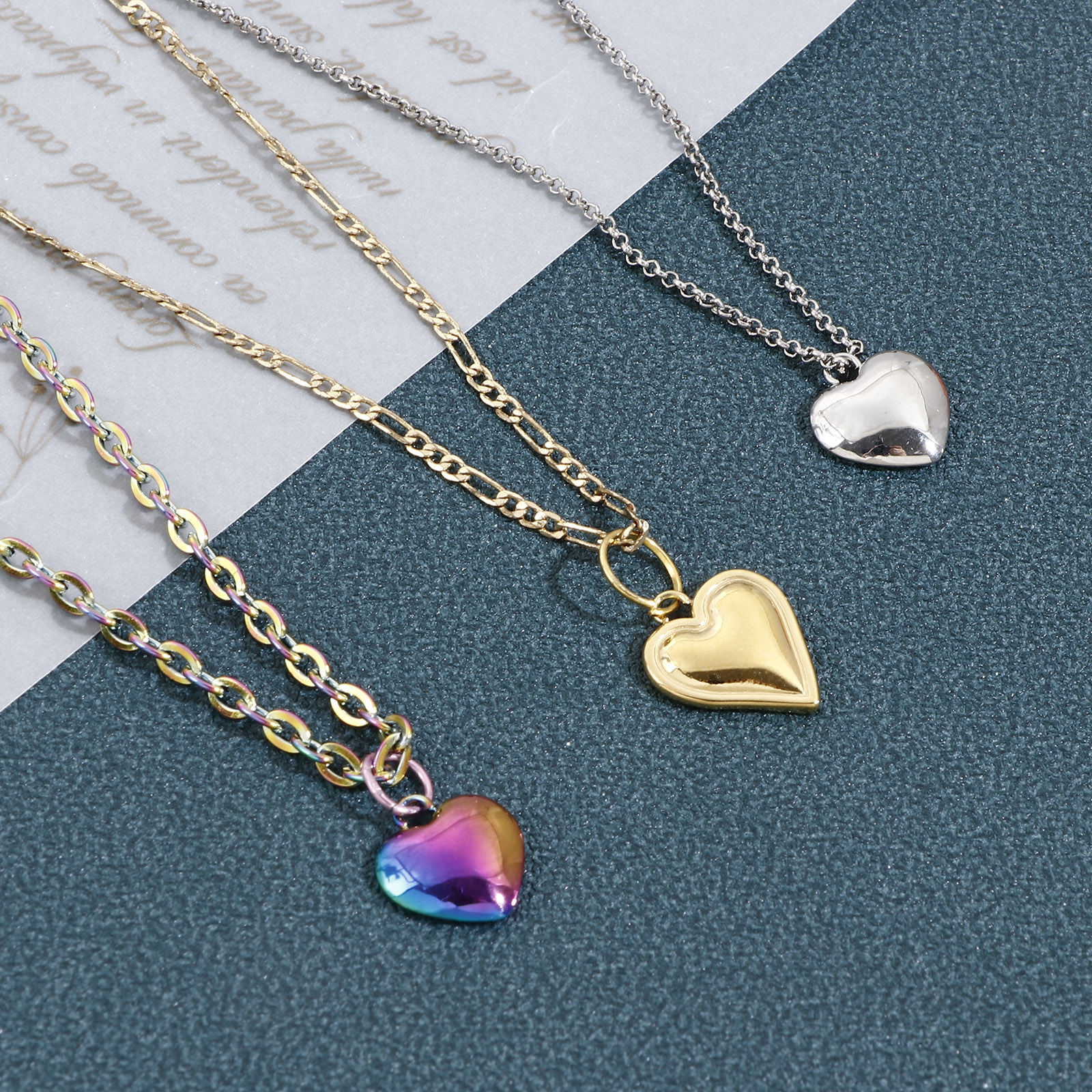 Bild von Umweltfreundliche Vakuumbeschichtung 304 Edelstahl Valentinstag Charms Herz Bunt Cabochon Fassung 3 Stück