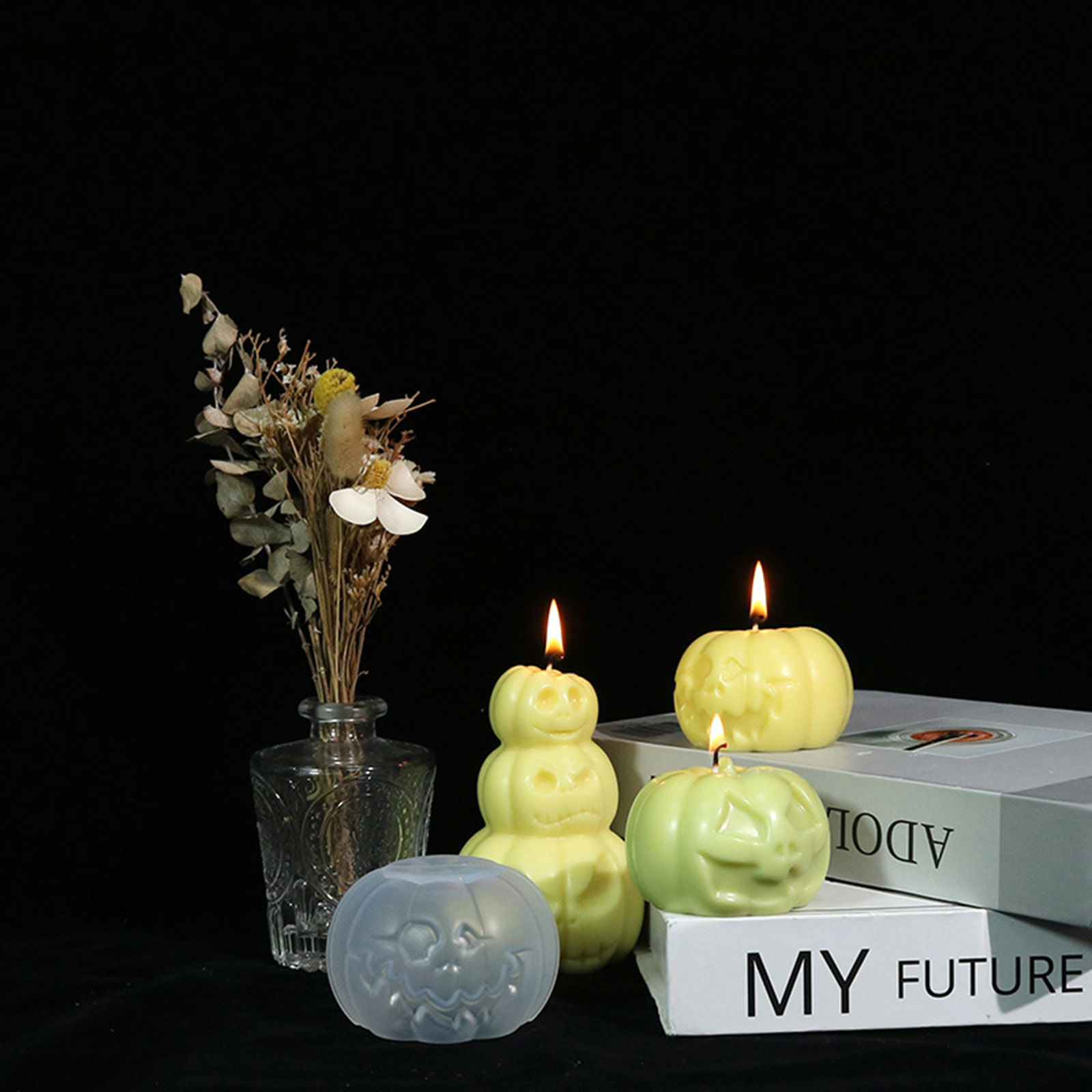 Picture of Silicone Halloween Resin Mold For Candle Soap DIY Making Pumpkin White