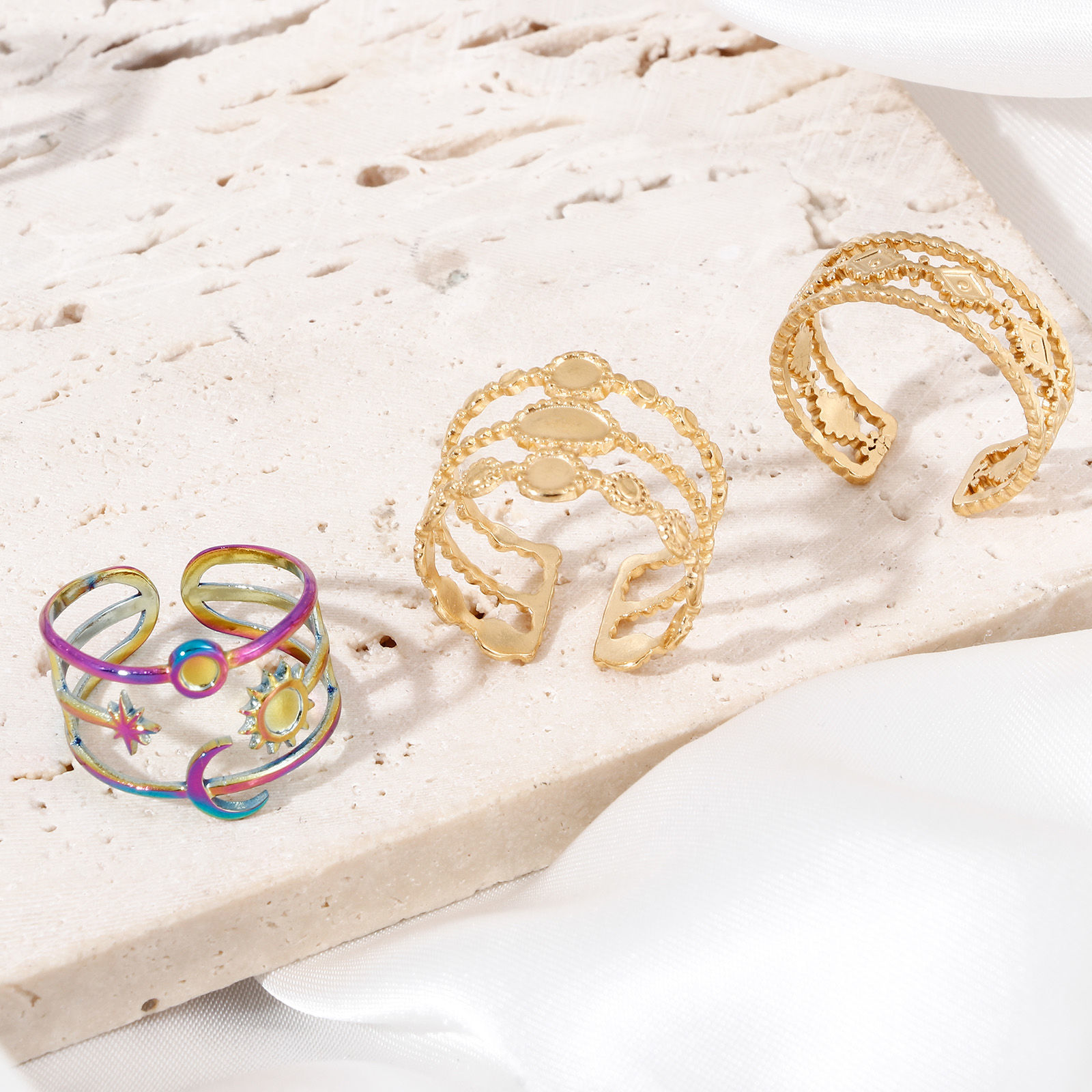 Picture of 304 Stainless Steel Open Rings Multicolor