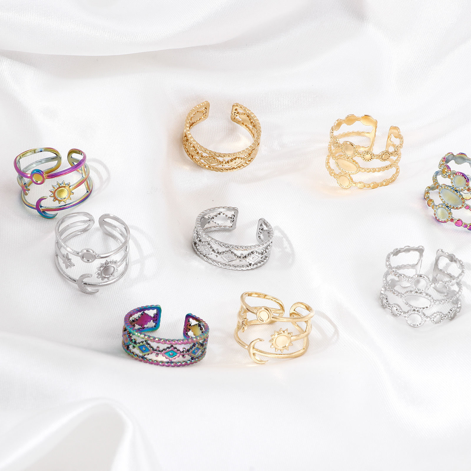 Picture of 304 Stainless Steel Open Rings Multicolor