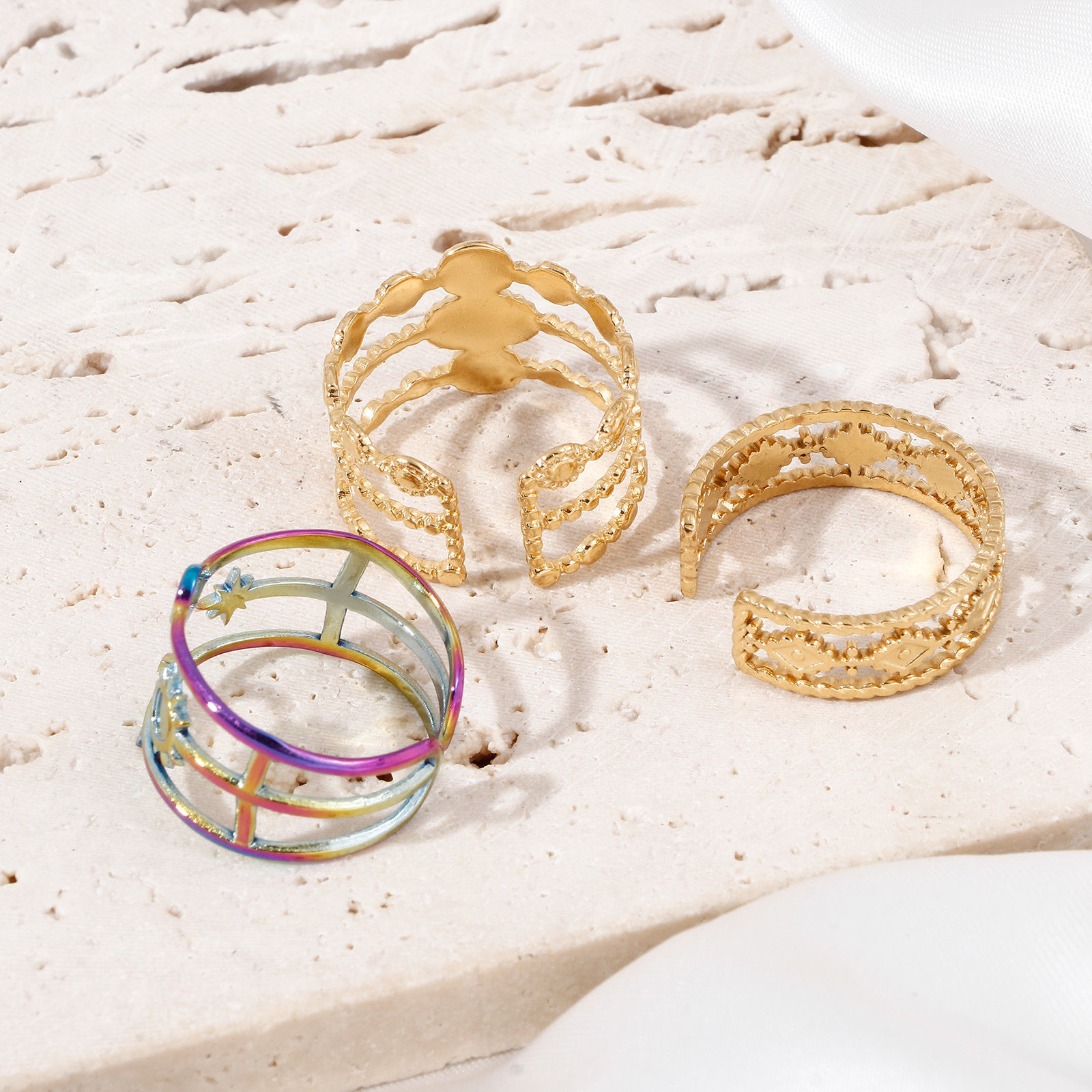 Picture of 304 Stainless Steel Open Rings Multicolor