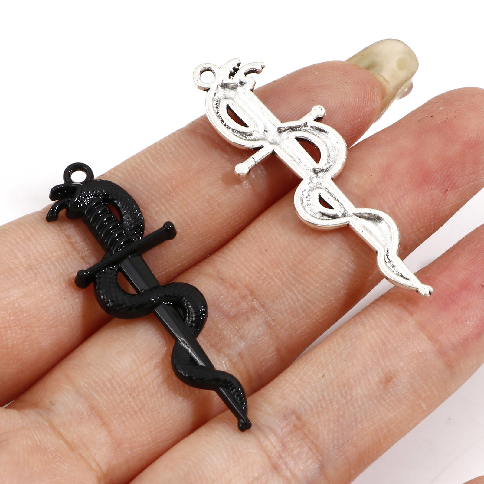 Picture of Zinc Based Alloy Pendants Multicolor Sword Snake 4cm x 1.4cm
