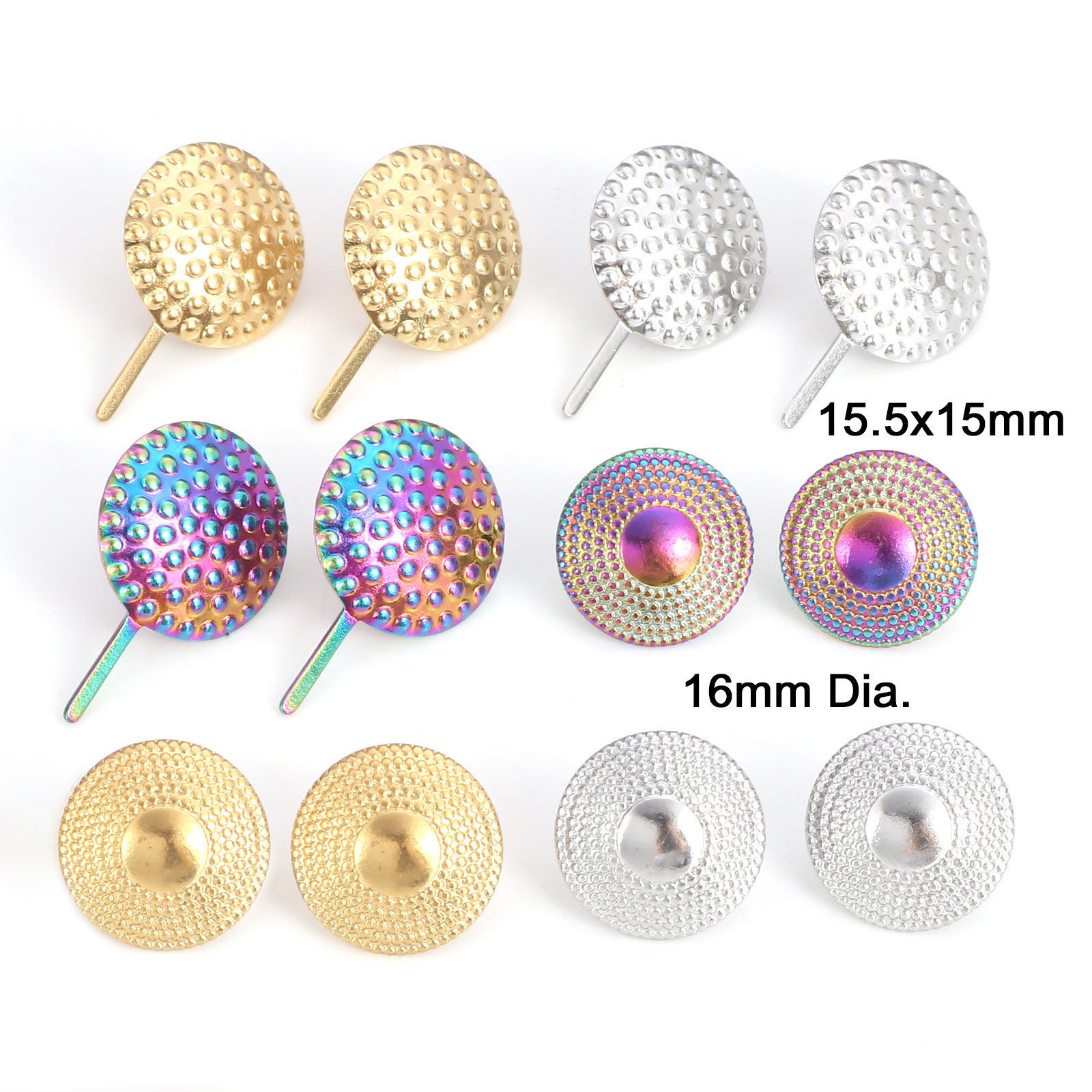 Bild von 304 Edelstahl Geometrie Serie Ohrring Ohrstecker Mit Stöpsel Drahtstärke: (21 gauge), 4 Stück
