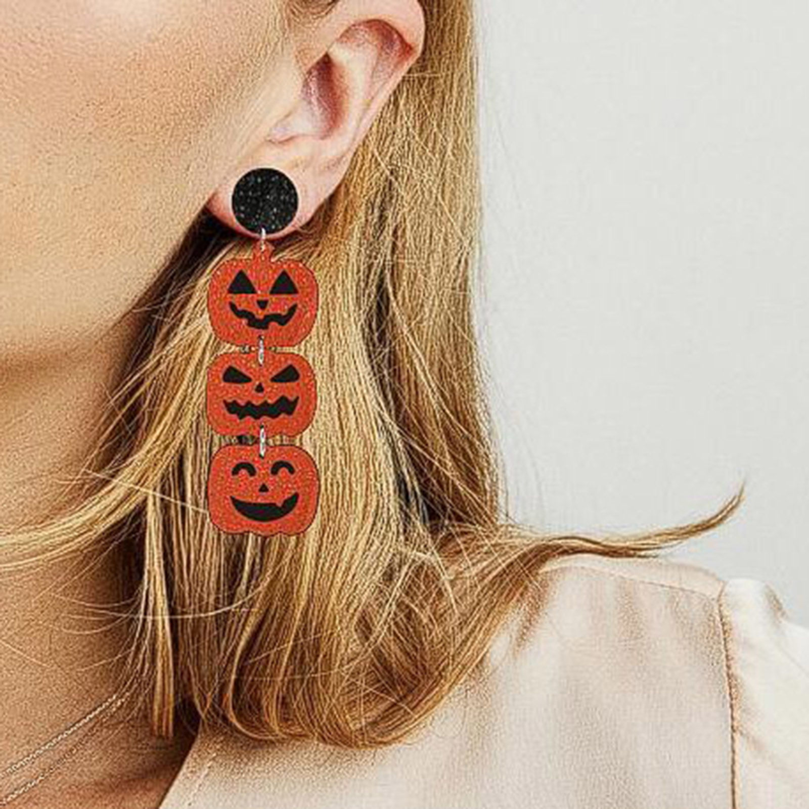 Imagen de Acrílico Gótico Pendientes Multicolor Halloween Murciélago Halloween Calabaza 1 Par