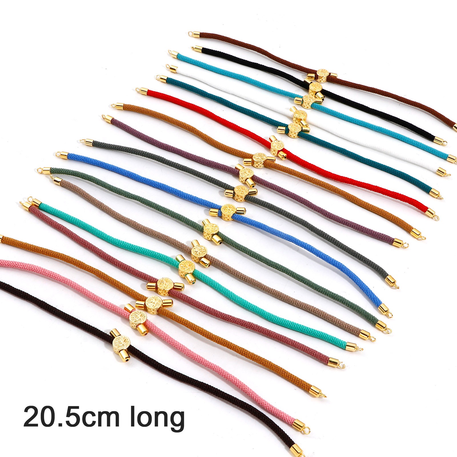 Picture of Polyester Braided Semi-finished Bracelets For DIY Handmade Jewelry Making Accessories Findings Multicolor Adjustable 20.5cm(8 1/8") long