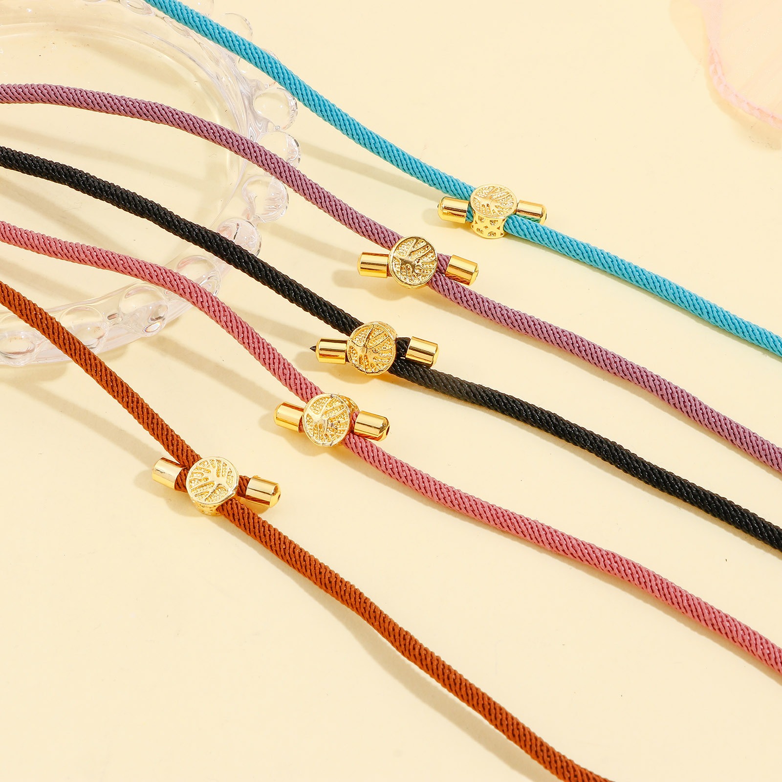Picture of Polyester Braided Semi-finished Bracelets For DIY Handmade Jewelry Making Accessories Findings Multicolor Adjustable 20.5cm(8 1/8") long