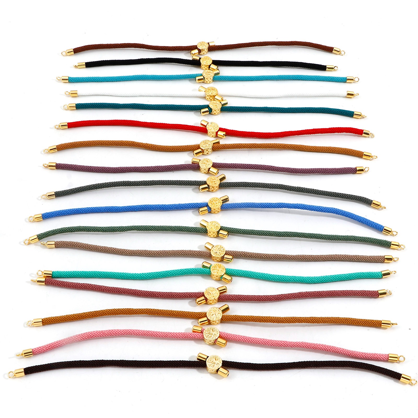 Picture of Polyester Braided Semi-finished Bracelets For DIY Handmade Jewelry Making Accessories Findings Multicolor Adjustable 20.5cm(8 1/8") long
