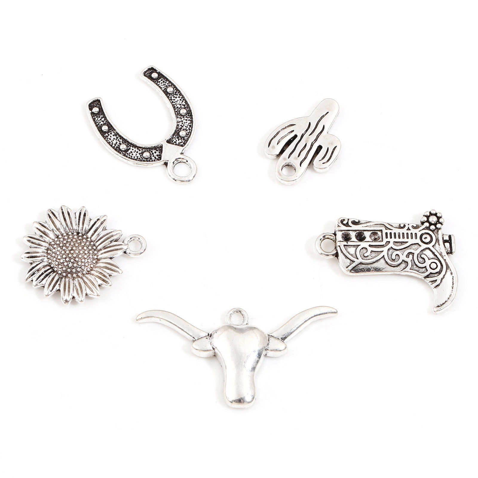 Imagen de Zamak Vaquero del Oeste Colgantes Charms Plata Antigua 20 Unidades
