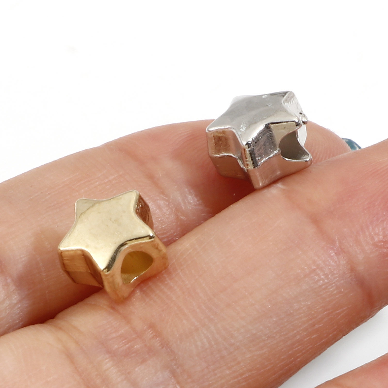 Imagen de CCB Plástico Cuentas para la Fabricación de Joyas con Dijes de Bricolaje KC Dorado Tono de Plata Dos Colores Mixto 2 Paquetes