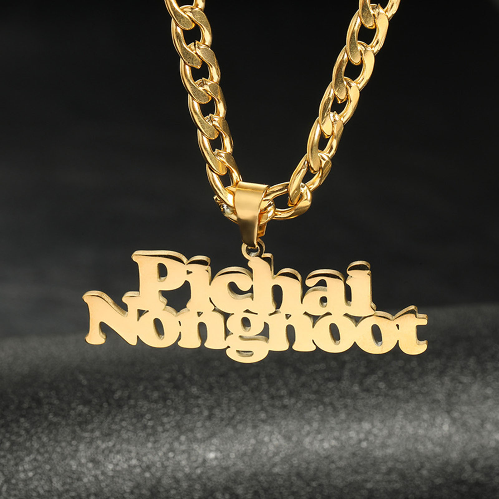 Изображение 1 ШТ 304 Нержавеющая Сталь Индивидуальное имя Ожерелье Персонализированная подвеска с буквой