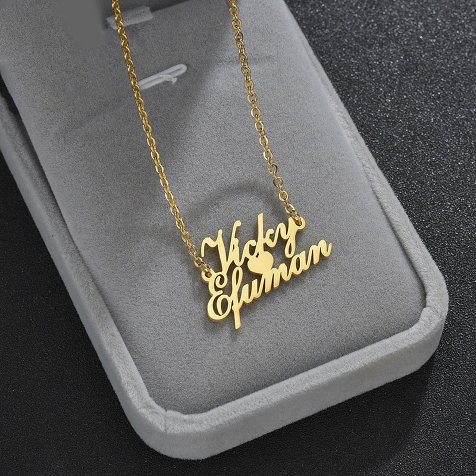 Изображение 1 ШТ 304 Нержавеющая Сталь Индивидуальное имя Ожерелье Персонализированная подвеска с буквой