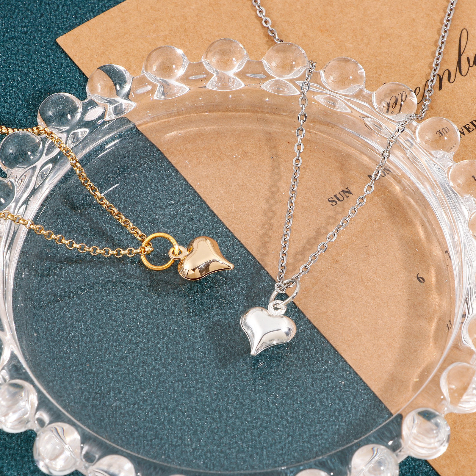 Picture of Brass Valentine's Day Charms Multicolor Heart 3D 11mm x 8mm