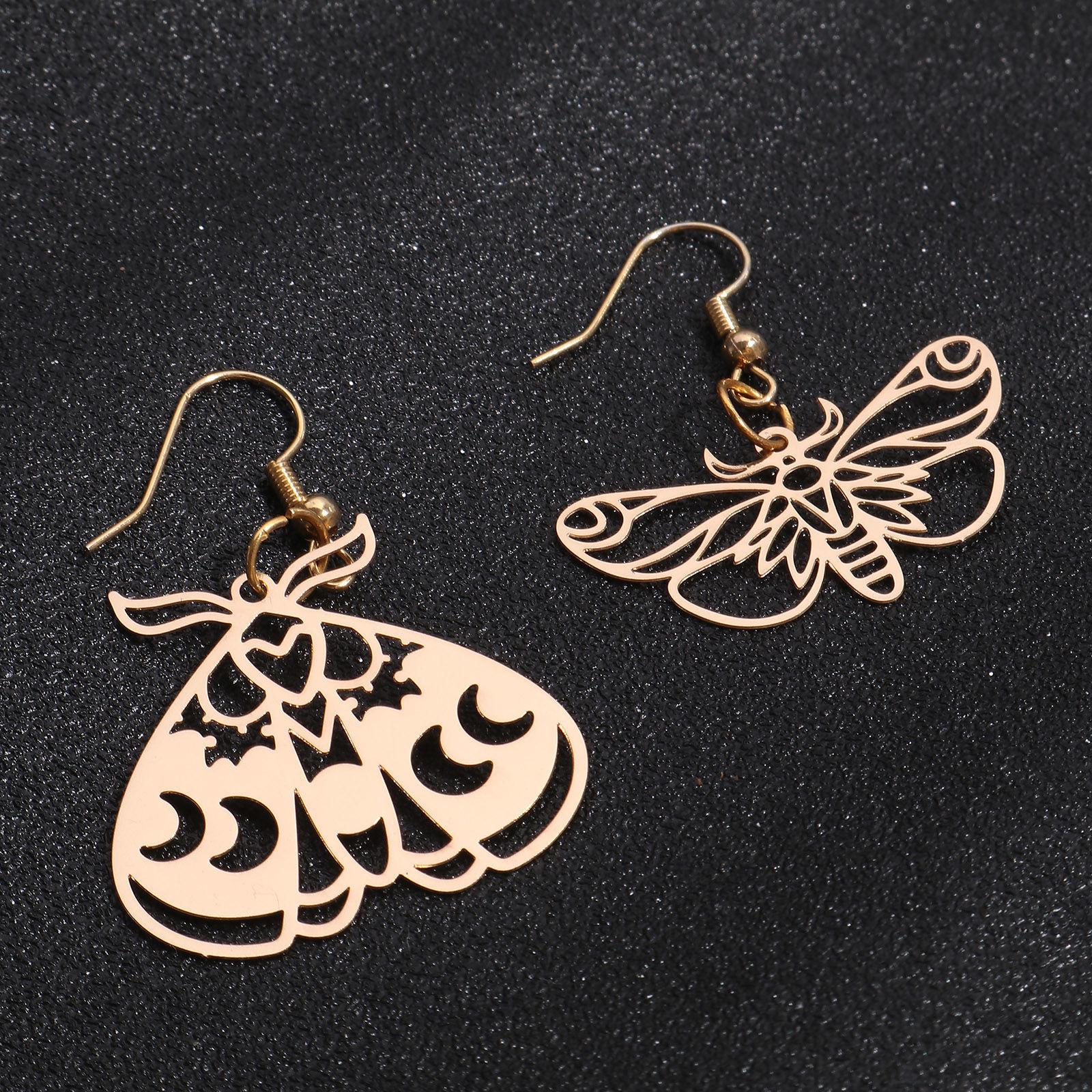 Picture of Iron Based Alloy Filigree Stamping Pendants Multicolor Moth Moon Phases Hollow