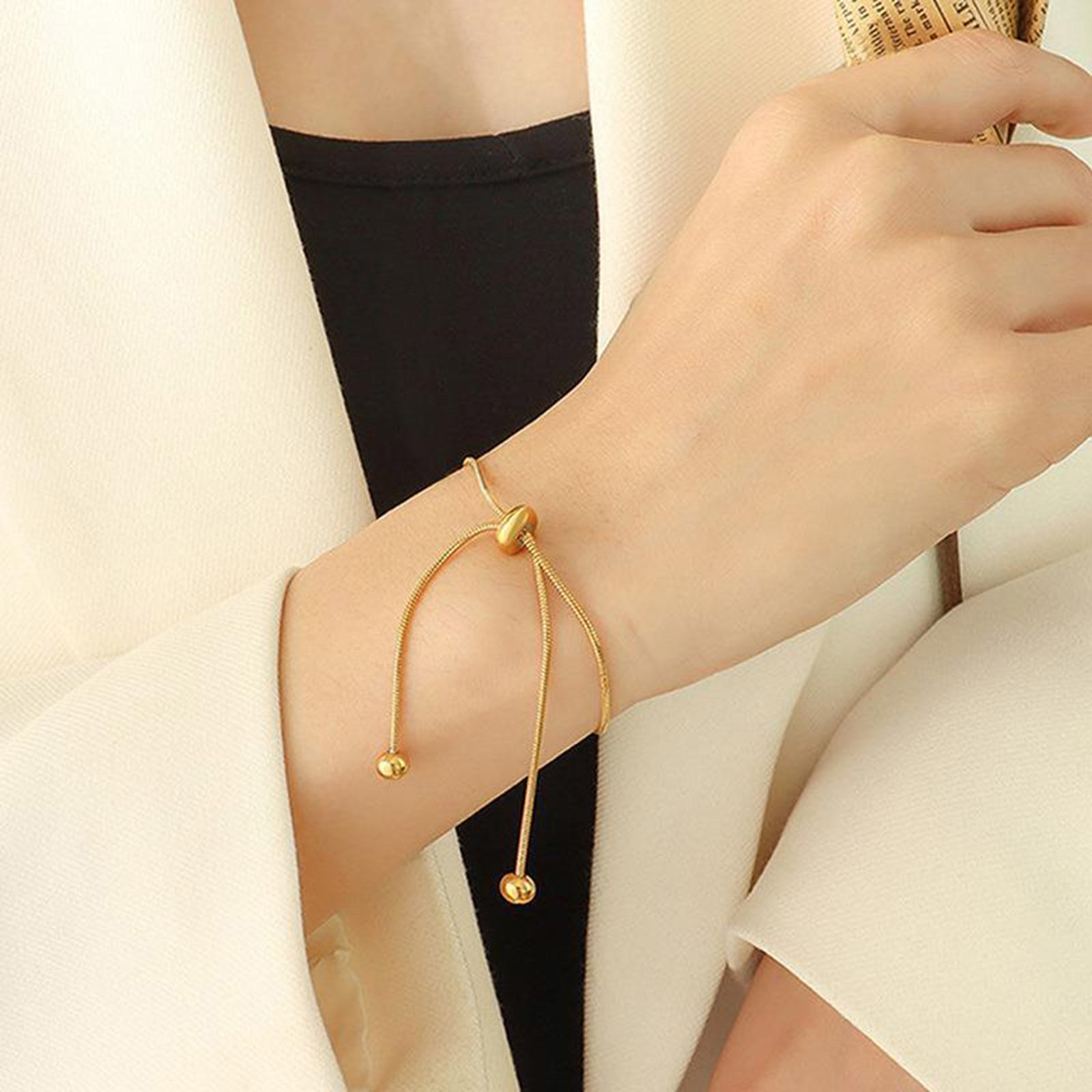Изображение 316 Stainless Steel Snake Chain Adjustable Slider/ Slide Bolo Bracelets 25cm(9 7/8") long, 1 Piece
