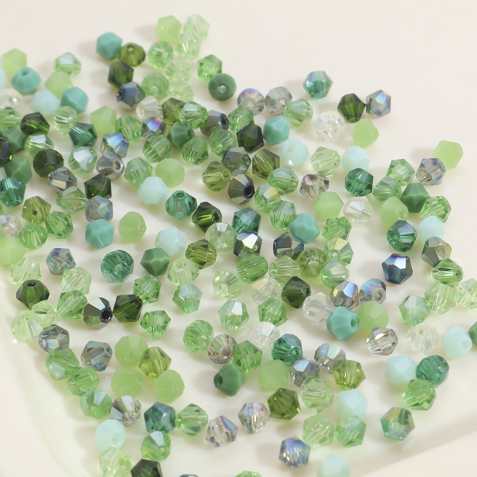 Picture of Glass Beads For DIY Jewelry Making Bicone Multicolor Faceted About 4mm x 4mm