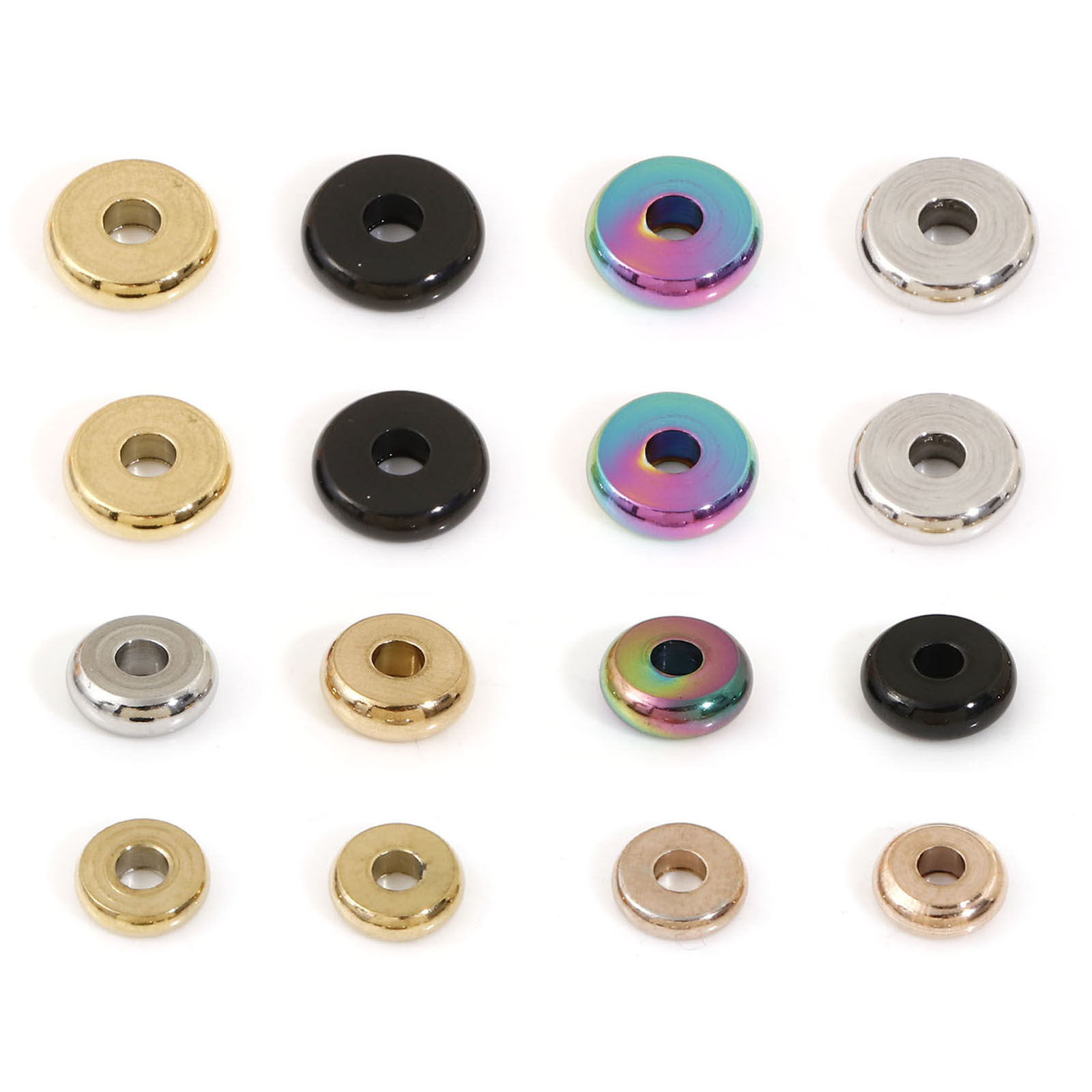 Bild von 304 Edelstahl Perlen für die DIY-Schmuckherstellung Disc 10 Stück