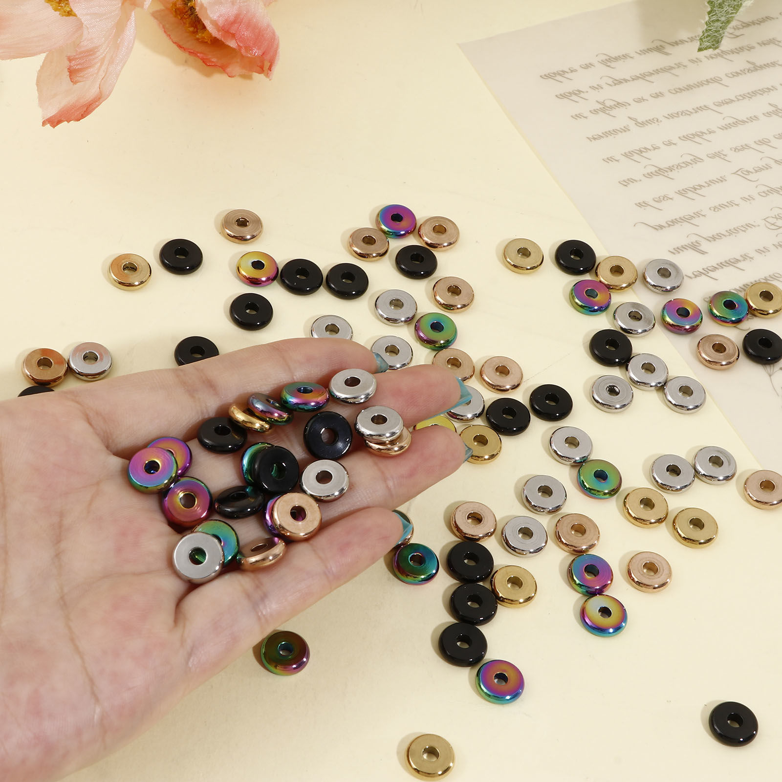 Bild von 304 Edelstahl Perlen für die DIY-Schmuckherstellung Disc 10 Stück