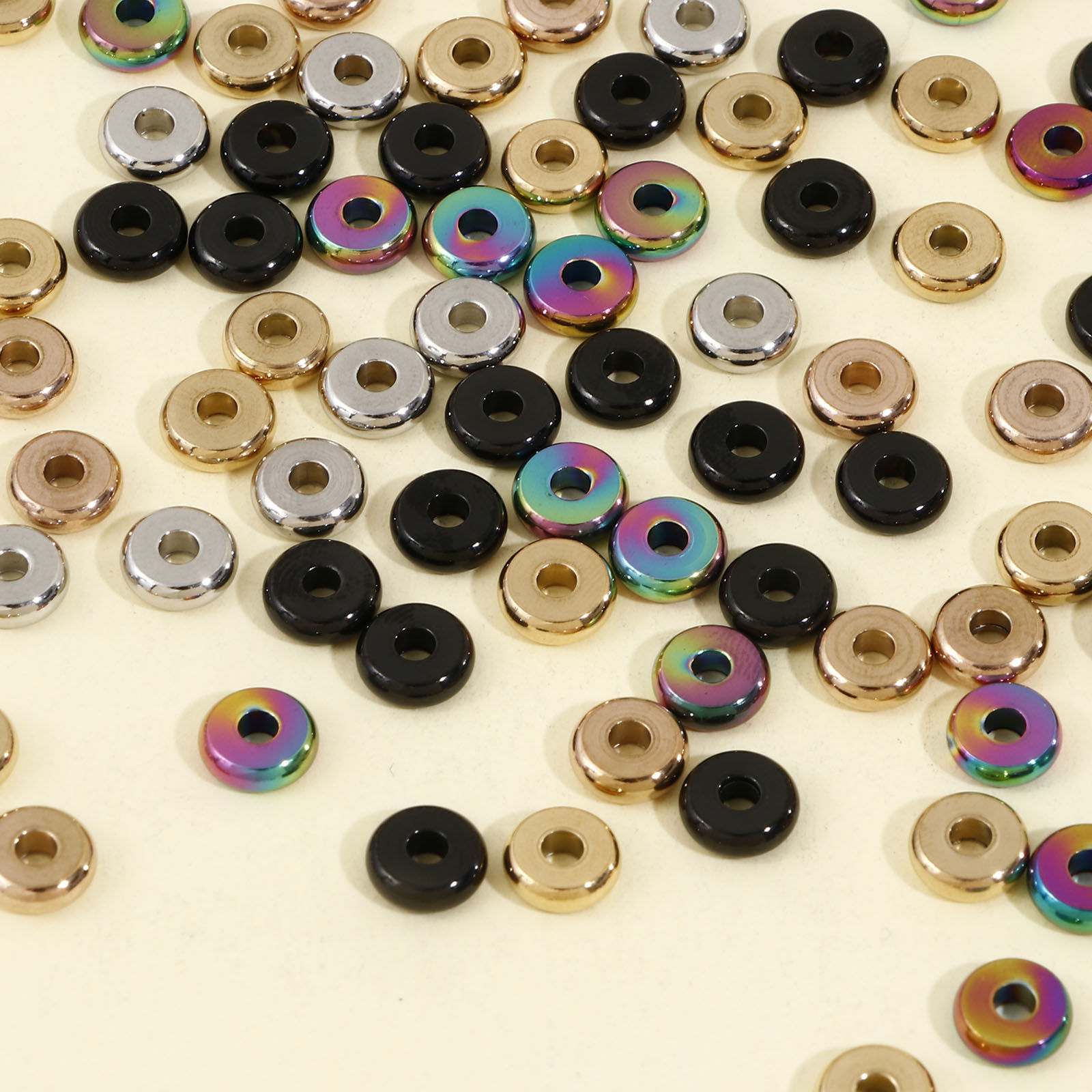 Bild von 304 Edelstahl Perlen für die DIY-Schmuckherstellung Disc 10 Stück