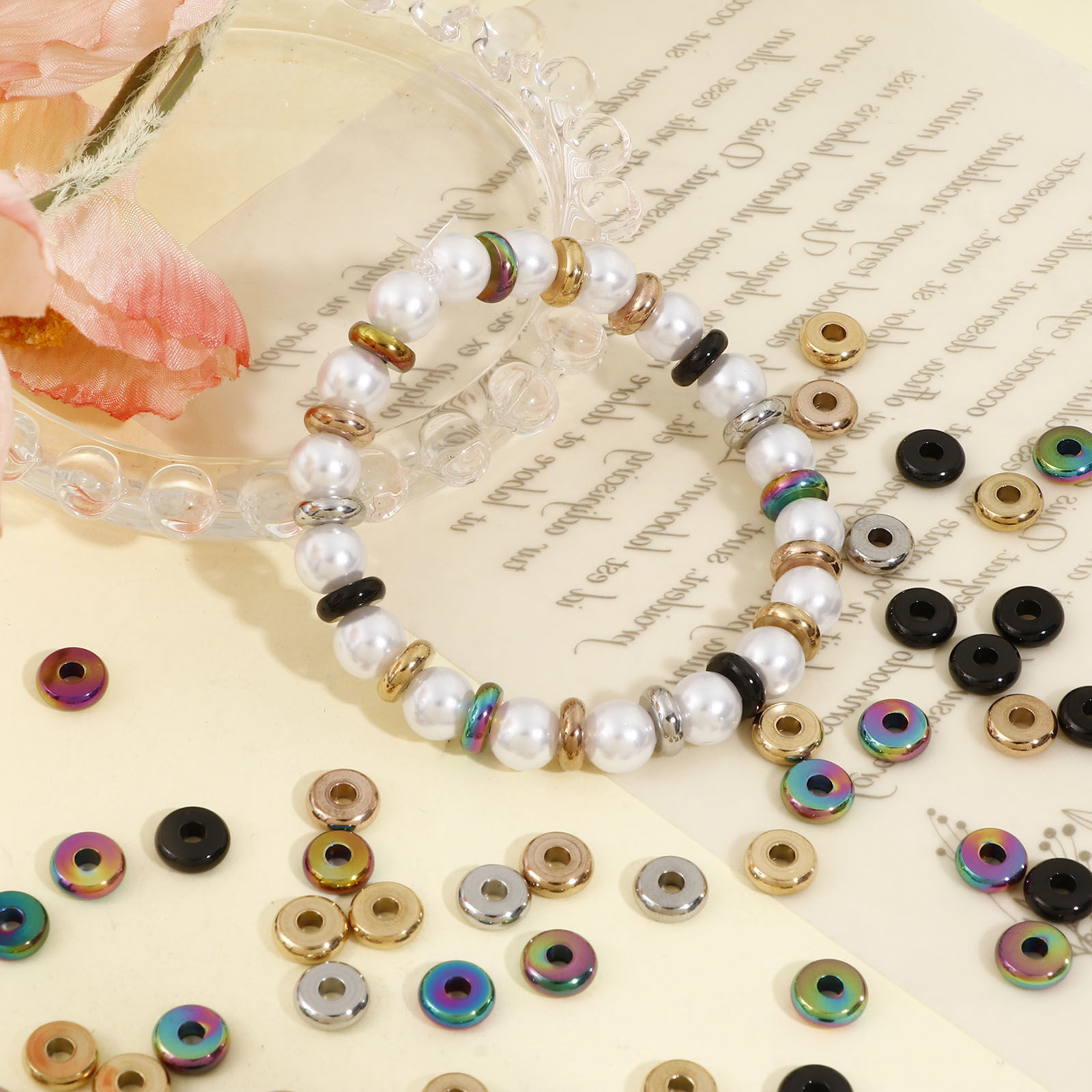 Bild von 304 Edelstahl Perlen für die DIY-Schmuckherstellung Disc 10 Stück