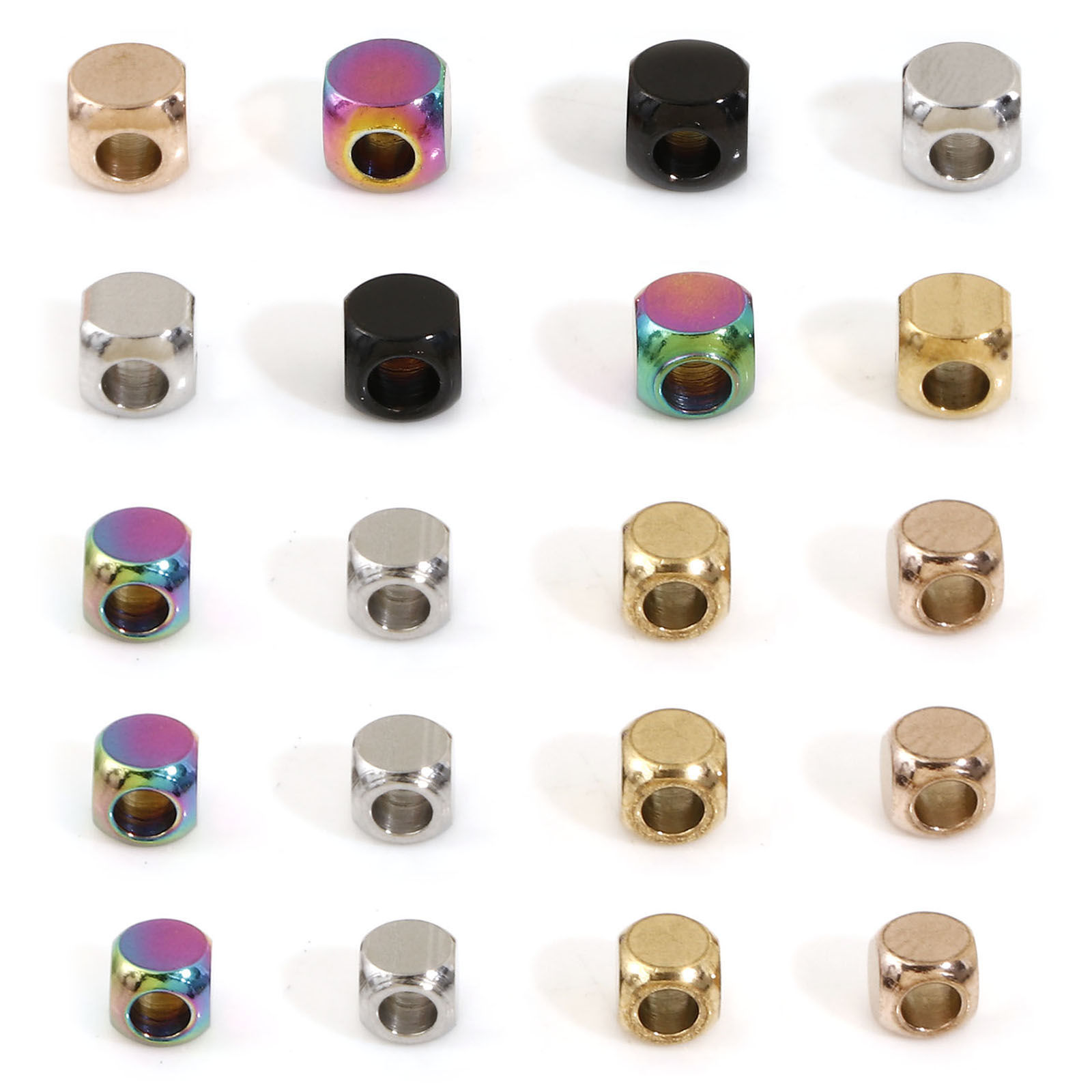 Picture of 304 Stainless Steel Beads For DIY Jewelry Making Cube