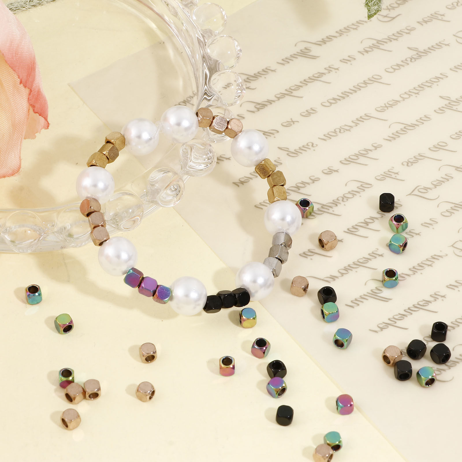 Picture of 304 Stainless Steel Beads For DIY Jewelry Making Cube