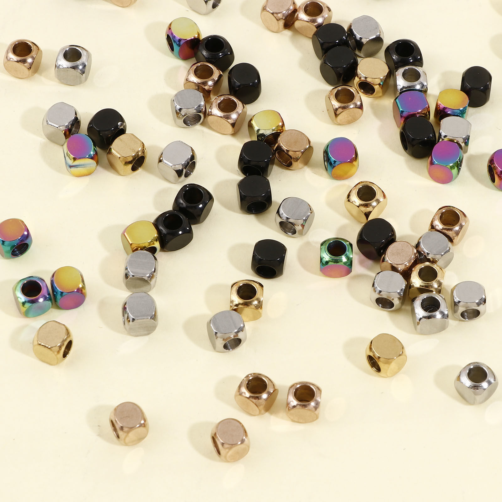 Picture of 304 Stainless Steel Beads For DIY Jewelry Making Cube
