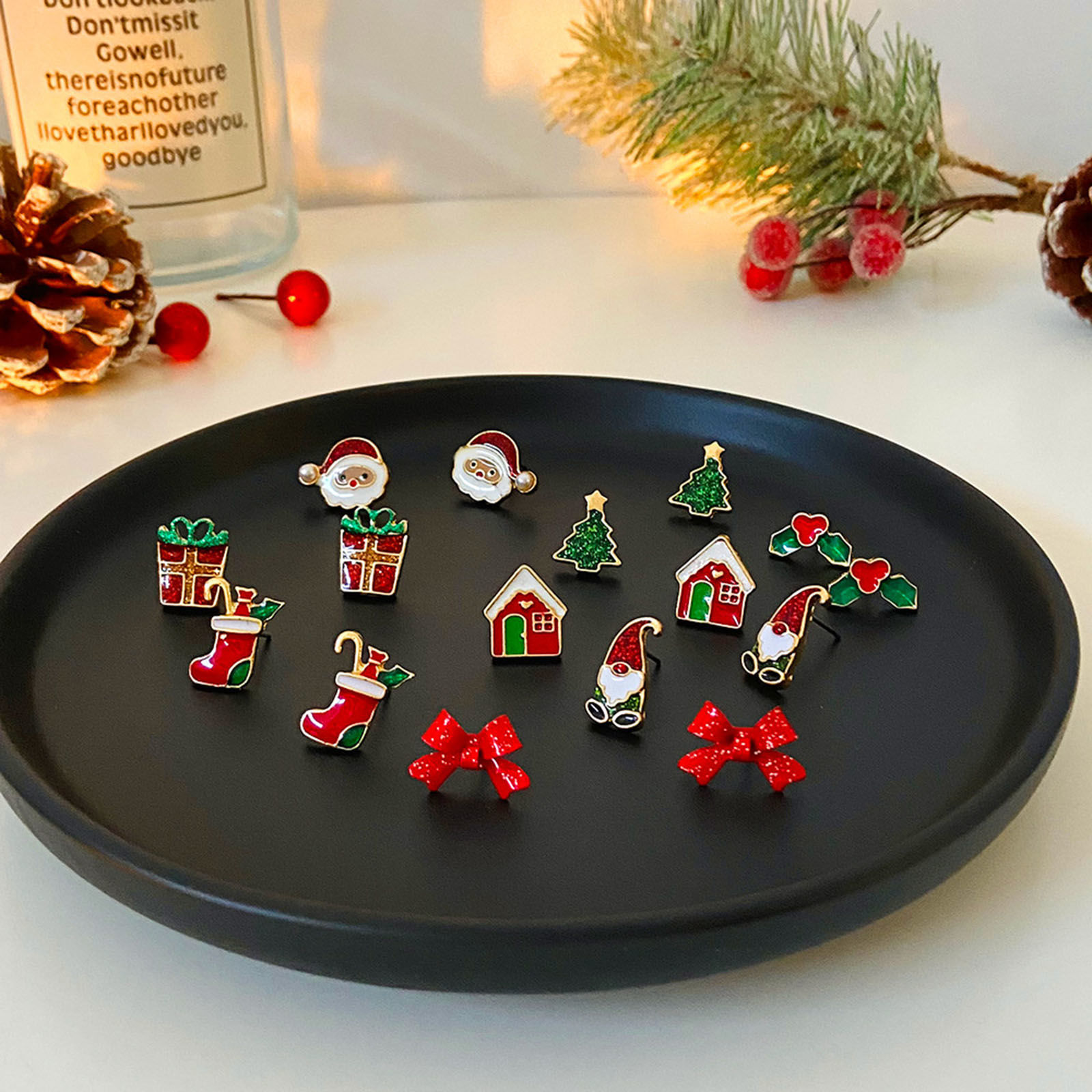 Picture of Stylish Earrings Gold Plated Bell Christmas Santa Claus