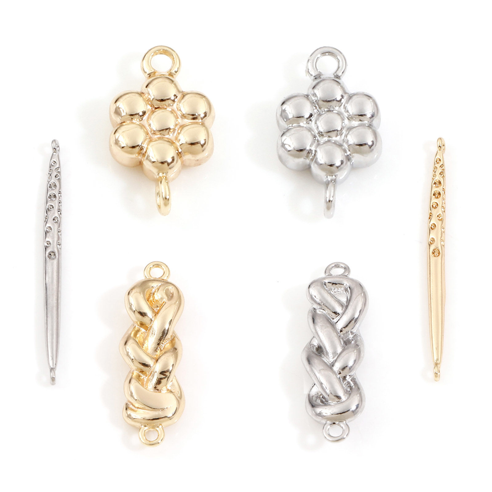 Picture of Brass Connectors Charms Pendants Real Gold Plated