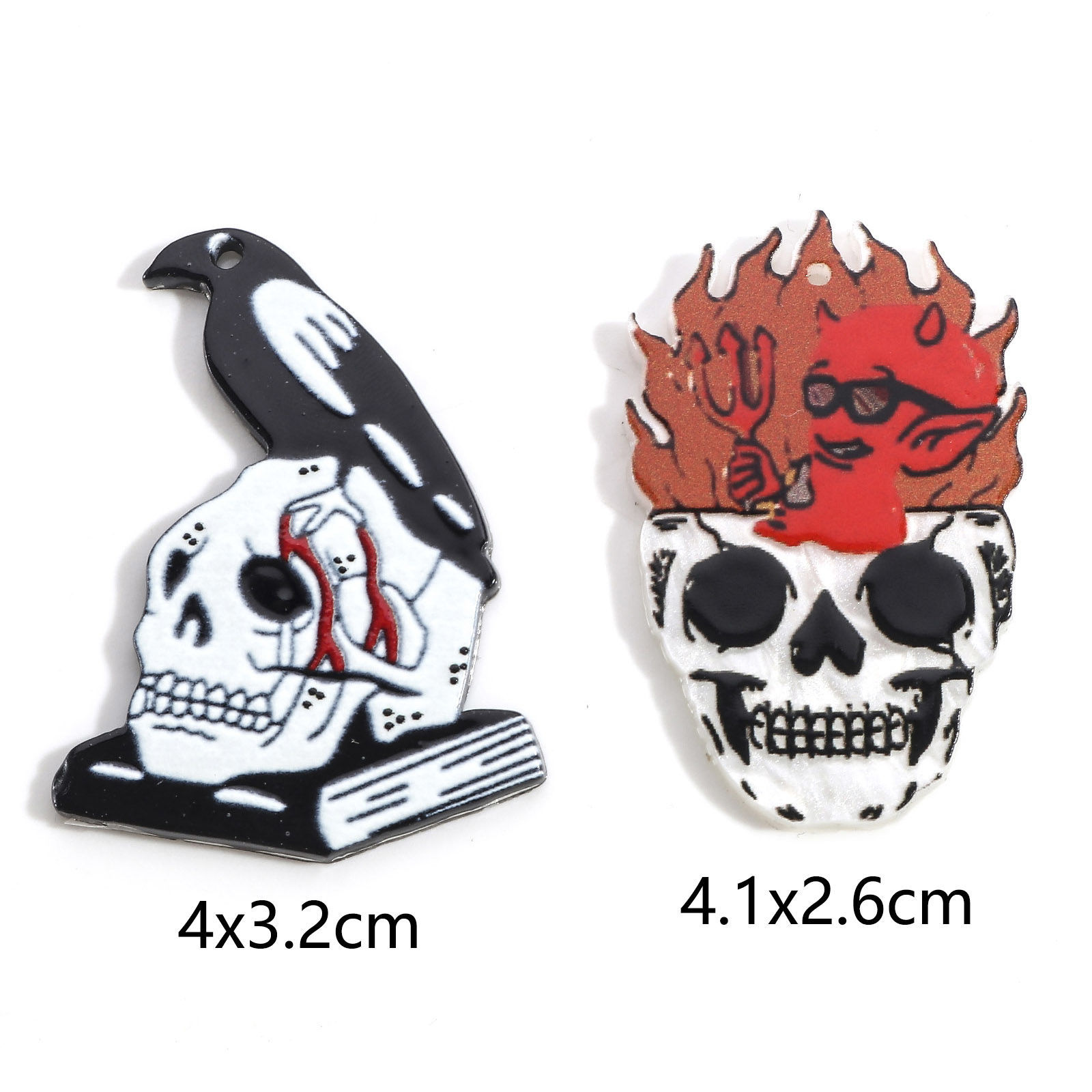 Picture of Acrylic Halloween Pendants Skull Multicolor