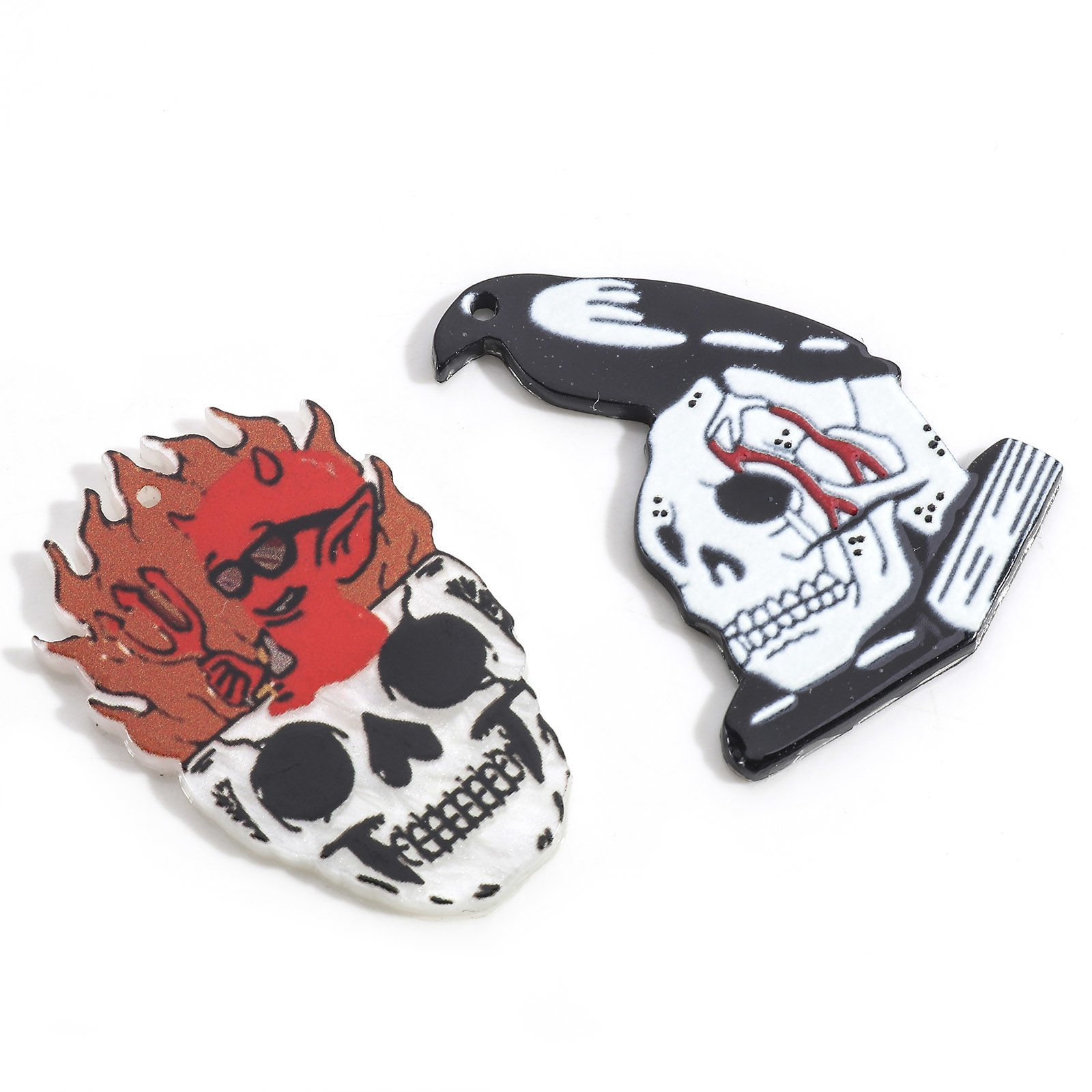 Picture of Acrylic Halloween Pendants Skull Multicolor