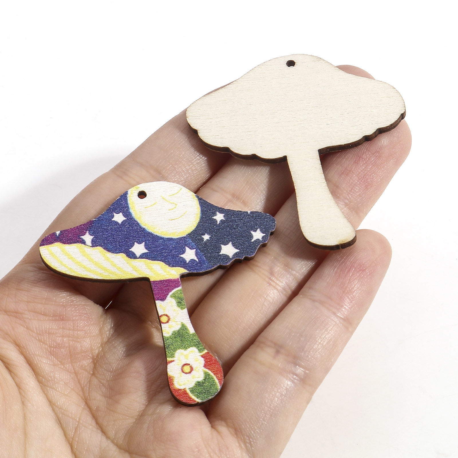 Immagine di Legno Ciondoli Multicolore Fungo 5 Pz