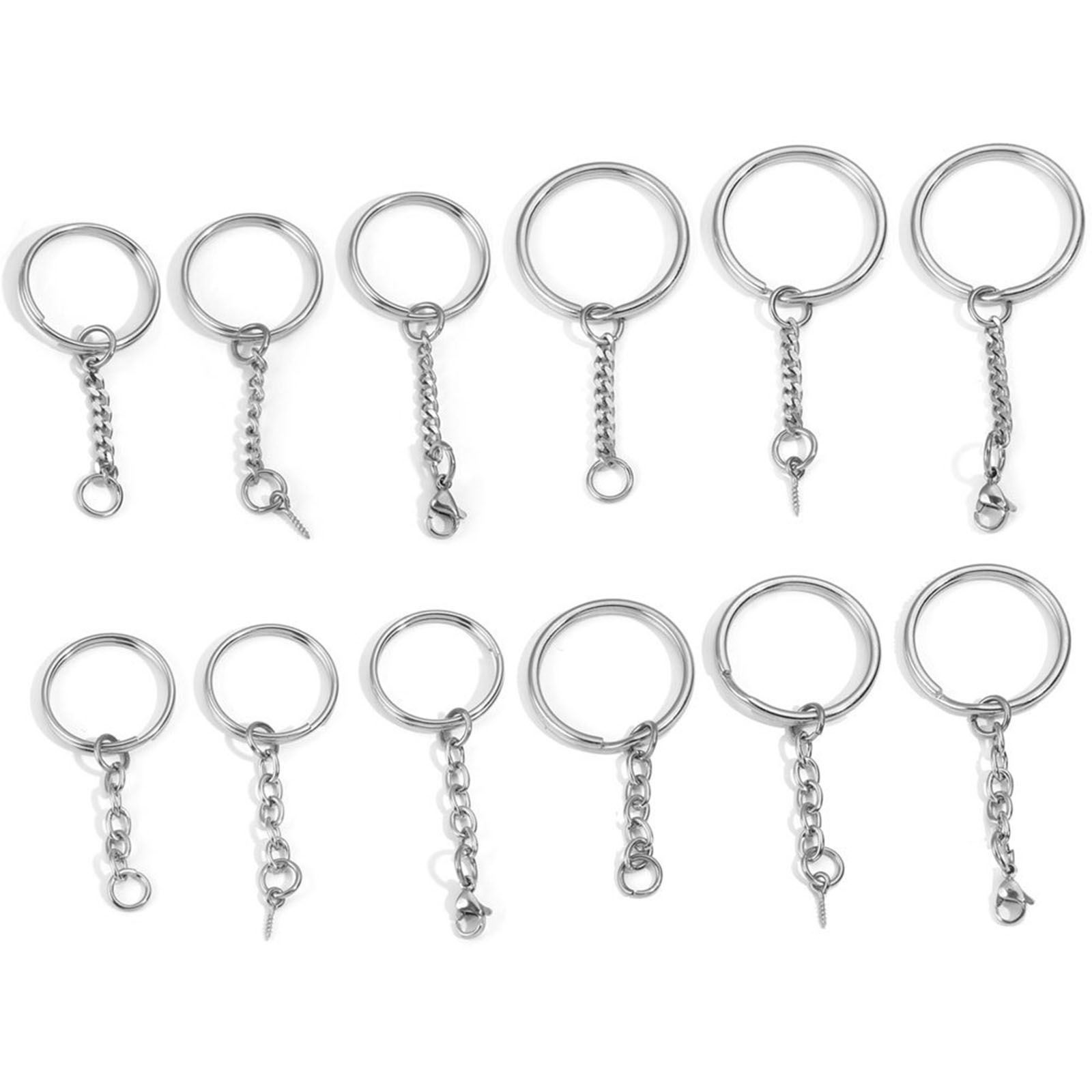 Picture of 304 Stainless Steel Keychain & Keyring Round Silver Tone 30mm Dia.