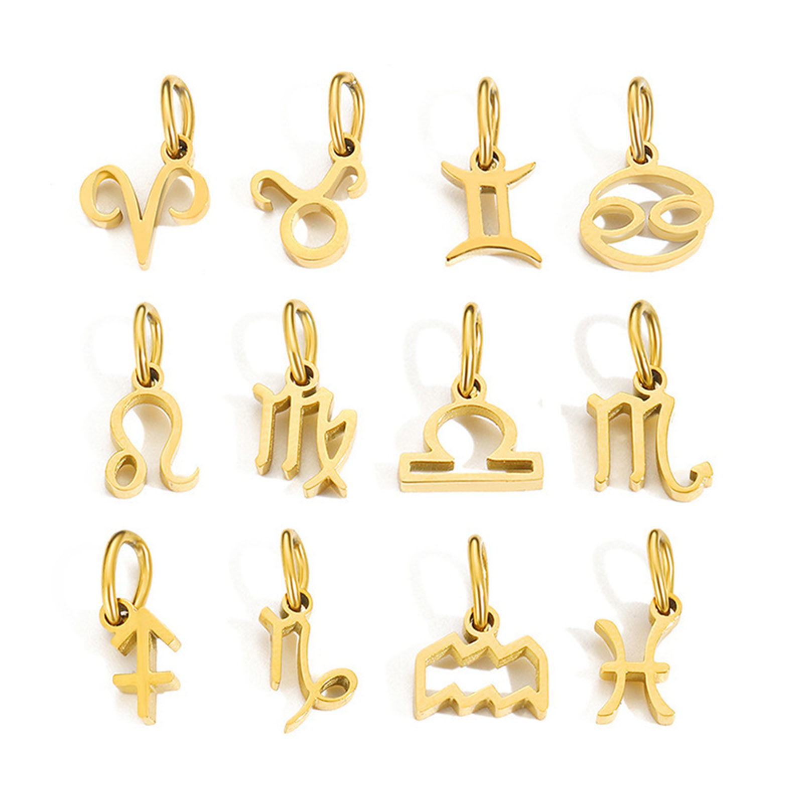 Picture of 304 Stainless Steel Charms Zodiac Constellation With Jump Ring