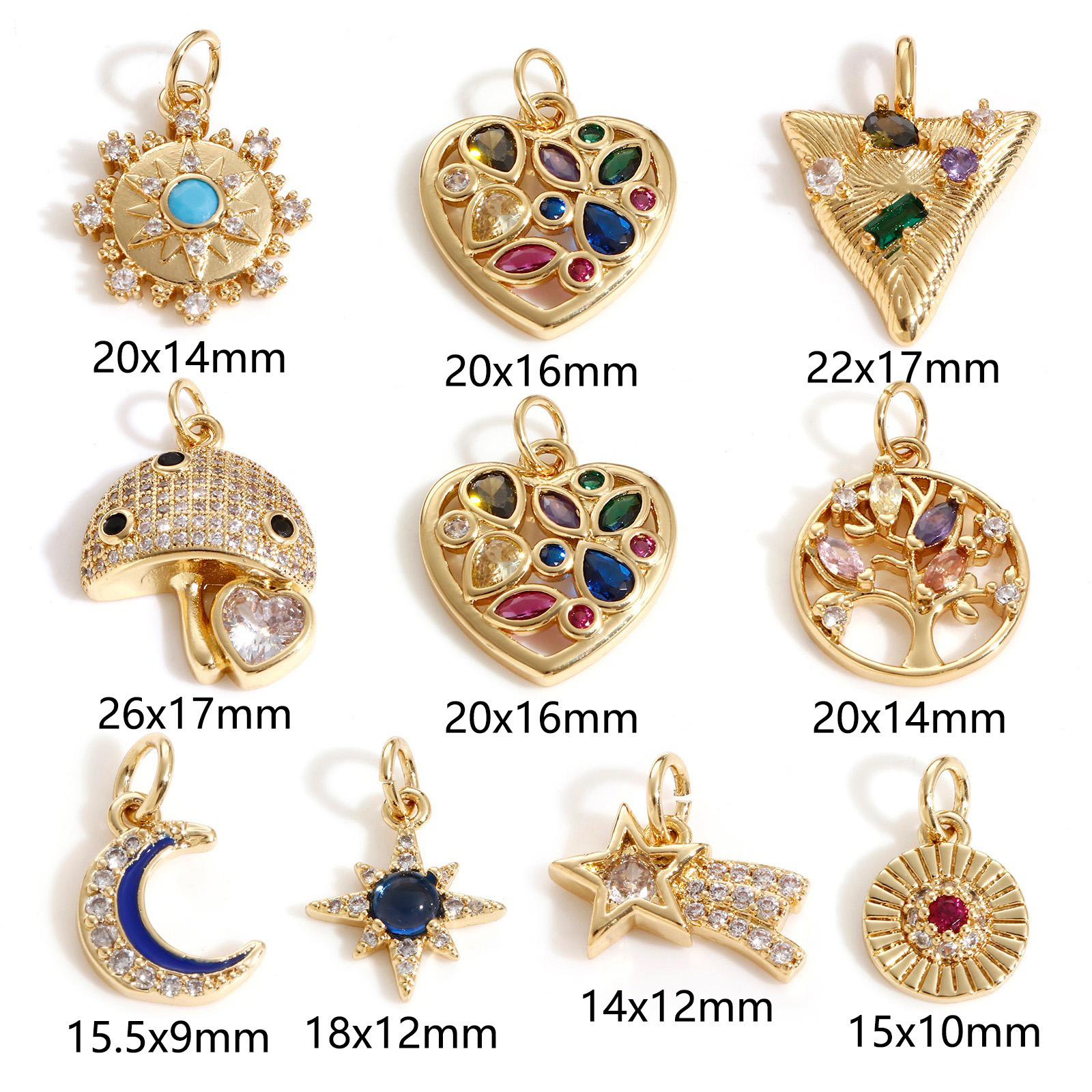 Picture of Brass Charms 18K Real Gold Plated