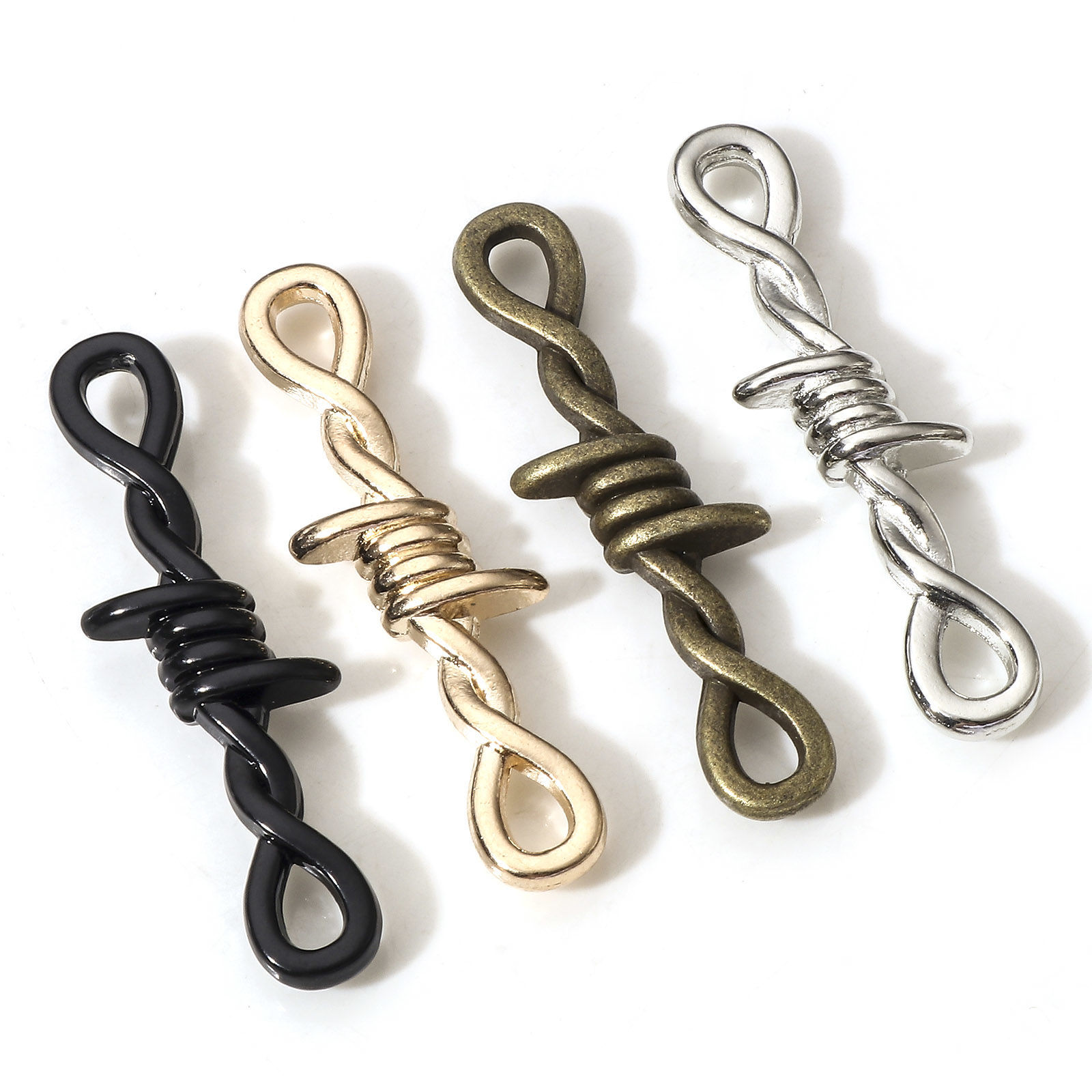 Picture of Zinc Based Alloy Gothic Connectors Charms Pendants Multicolor Thorns Infinity Symbol 3.4cm x 1cm