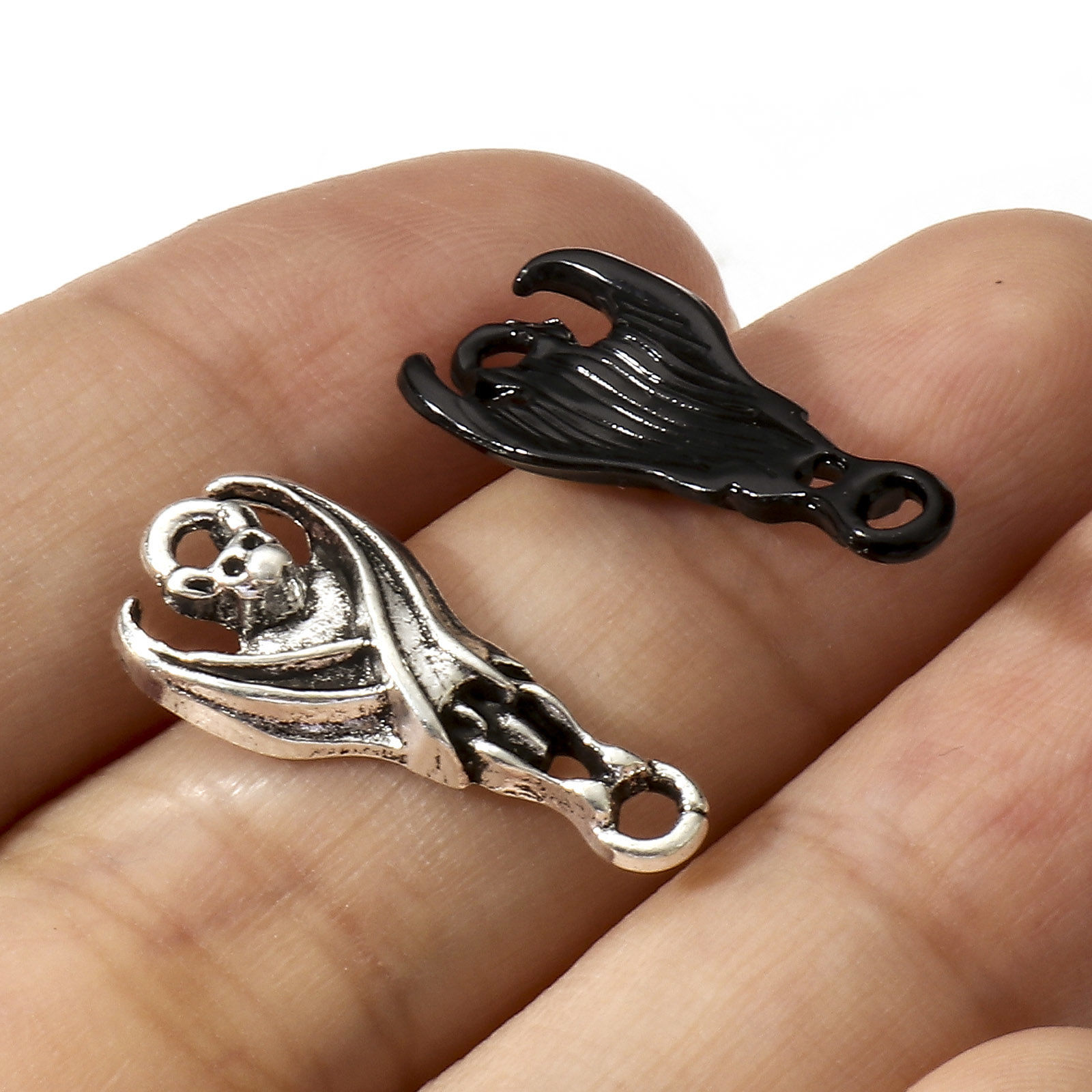 Изображение Цинковый Сплав Хэллоуин Соединители Подвески Подвески фурнитуры Хэллоуин Летучая мышь Разноцветный 21мм x 9мм, 50 ШТ